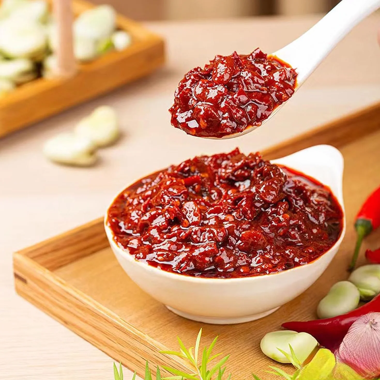 Doubanjiang 500g sticky chili bean sauce - Auténtica pasta de judías con chile rojo de Sichuan para cocinar y condimentar