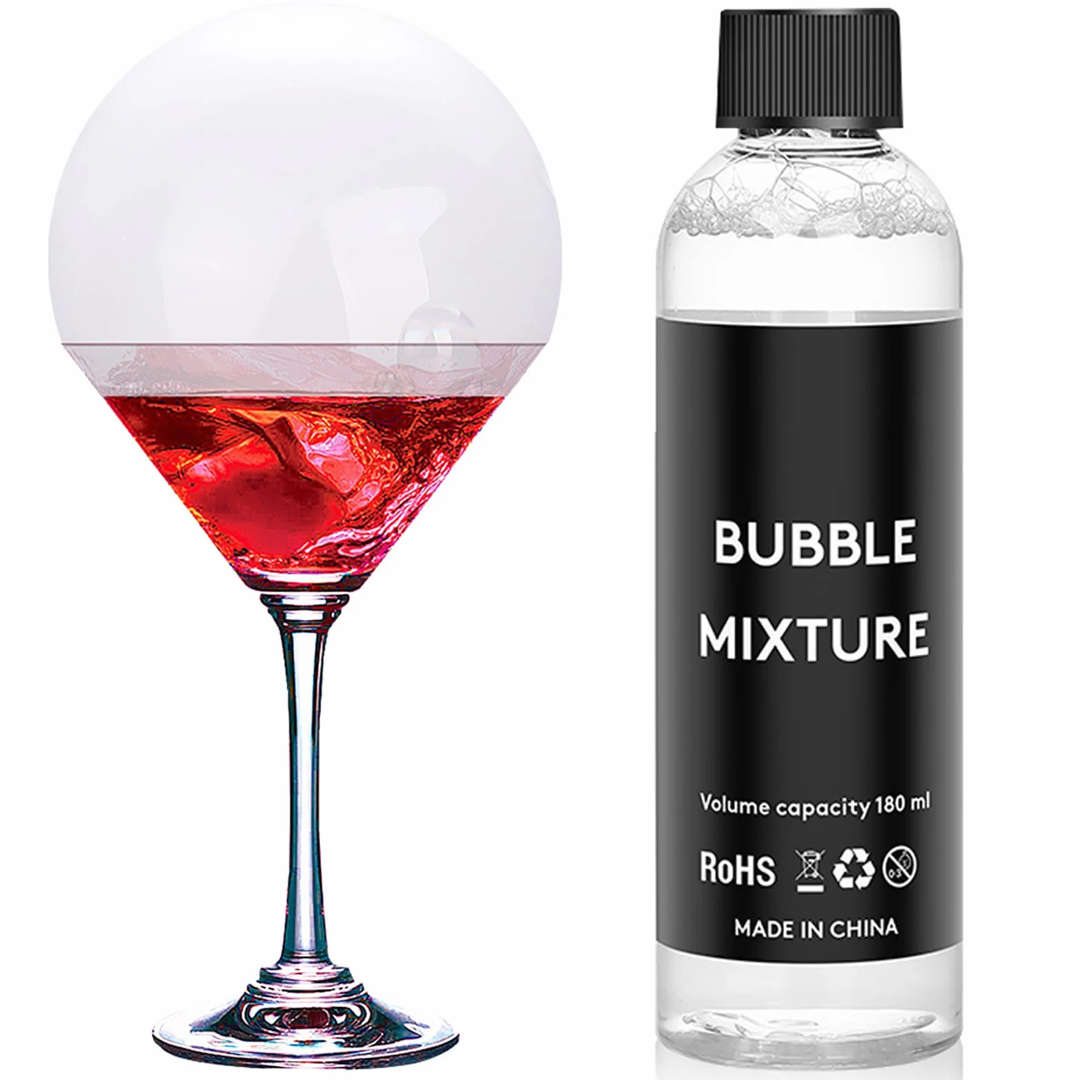 Pistola de Humo para Cócteles Accesorios, 180 ml, Mezcla de Burbujas