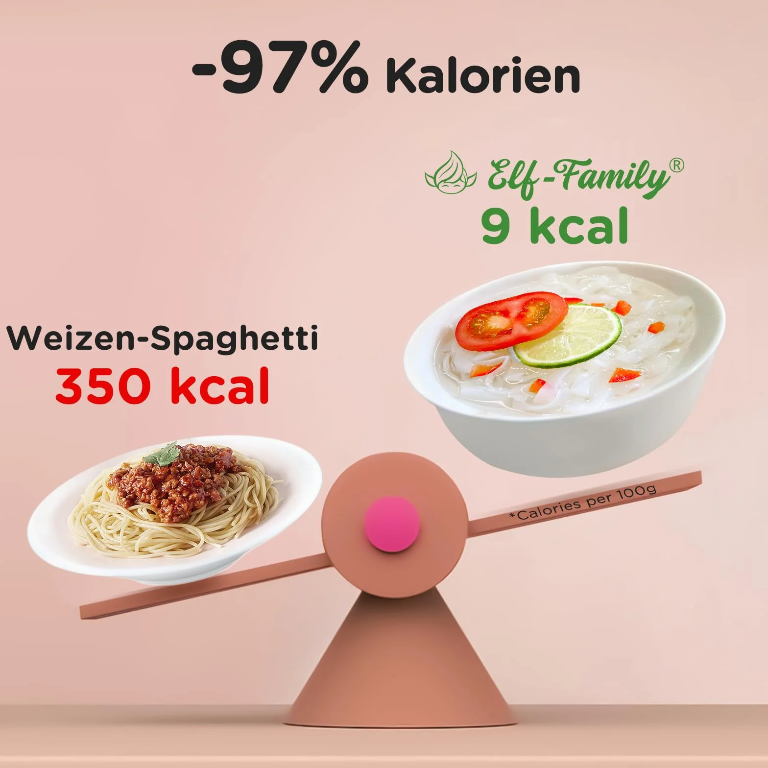 Elf-Family 3+3 Mixto Premium Shirataki Noodles Slim 9kcal Bajo en Carbohidratos, Konjac, Keto, Vegano, Sin Gluten, Sin Azúcar - Spaghetti/Fideos de Cristal/Arroz