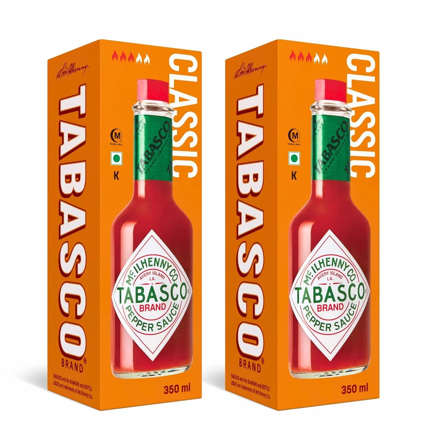 TABASCO® Original Red Pepper Sauce 2 x 350ml Salsa de Chile Picante Botella de Cristal