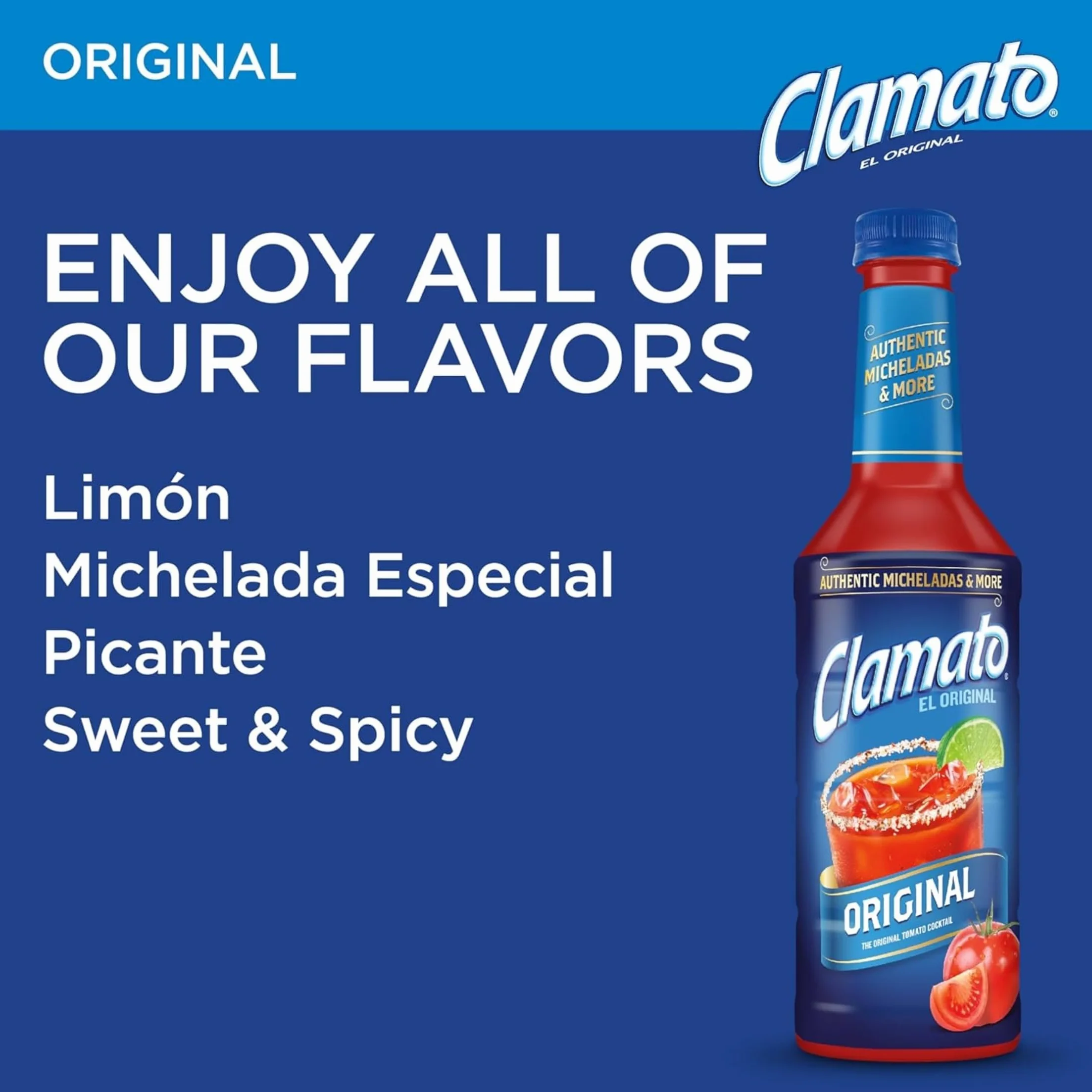 Clamato Original 946 ml Salsa de Tomate con Almeja para Micheladas, Ceviches y Cócteles Pack 3 x 946ml