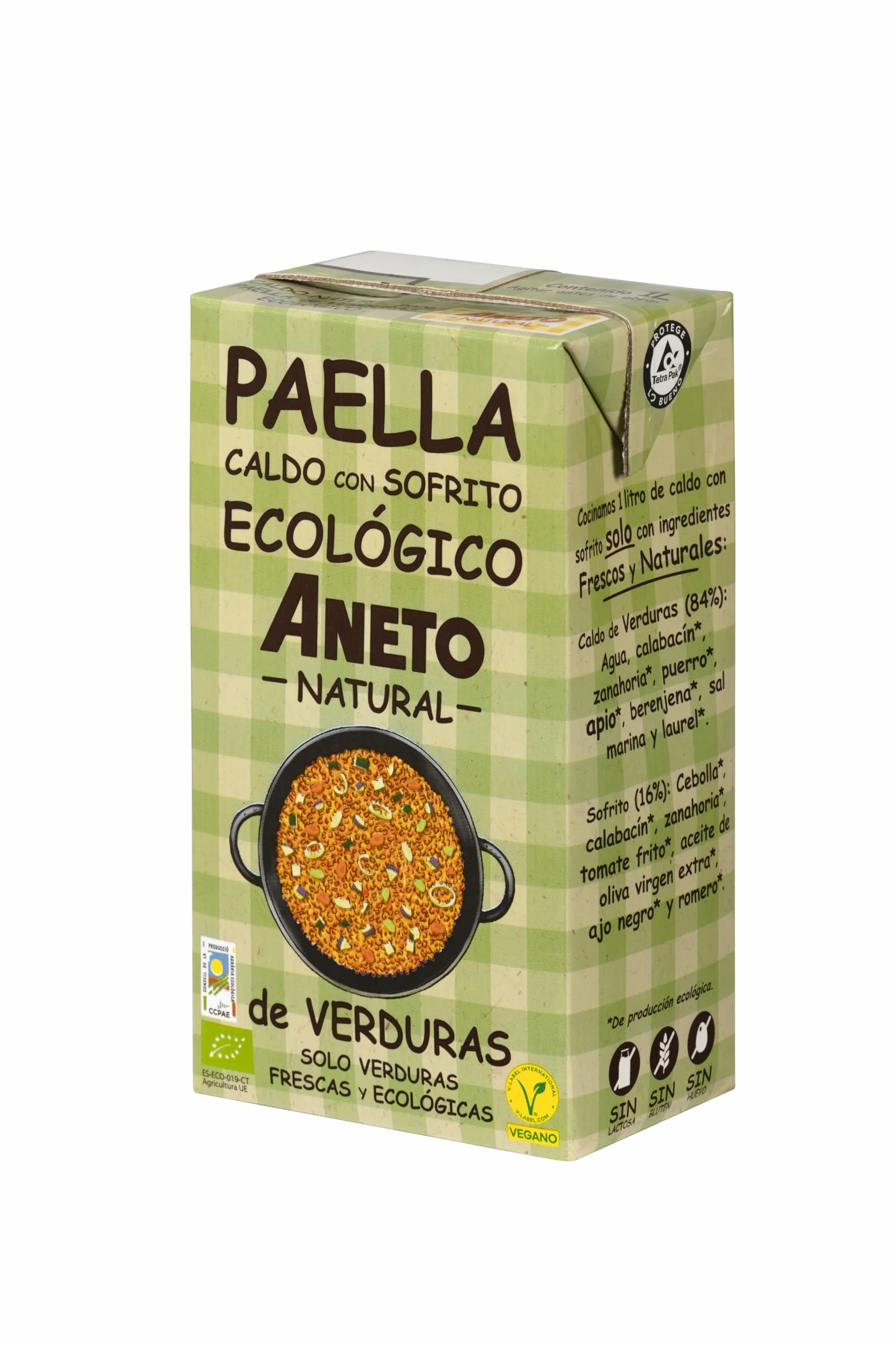 Aneto Caldo Ecológico para Paella de Verduras 1L 6 unidades