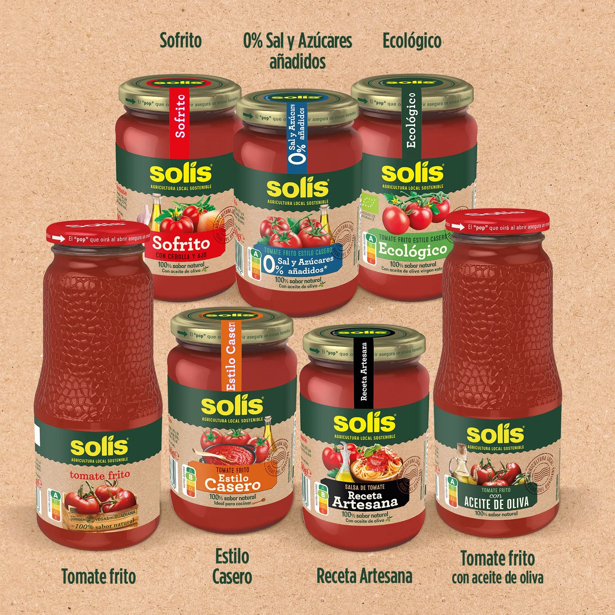 SOLÍS Tomate Frito Estilo Casero Brick - Pack de 12 x 350g - Tomate sin gluten