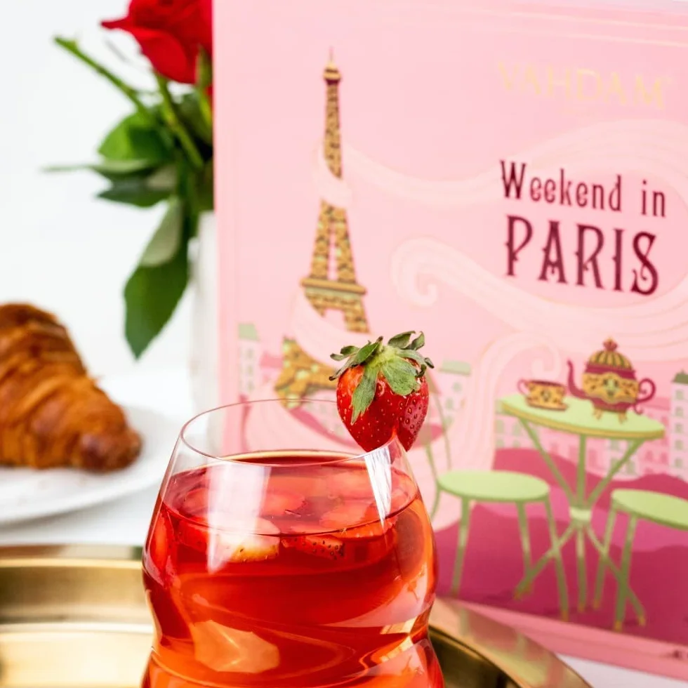 VAHDAM Weekend In Paris Caja De Regalo De Té Surtido 9 Infusiones Té Chai Y Tés Negros Sin Gluten Sin OGM