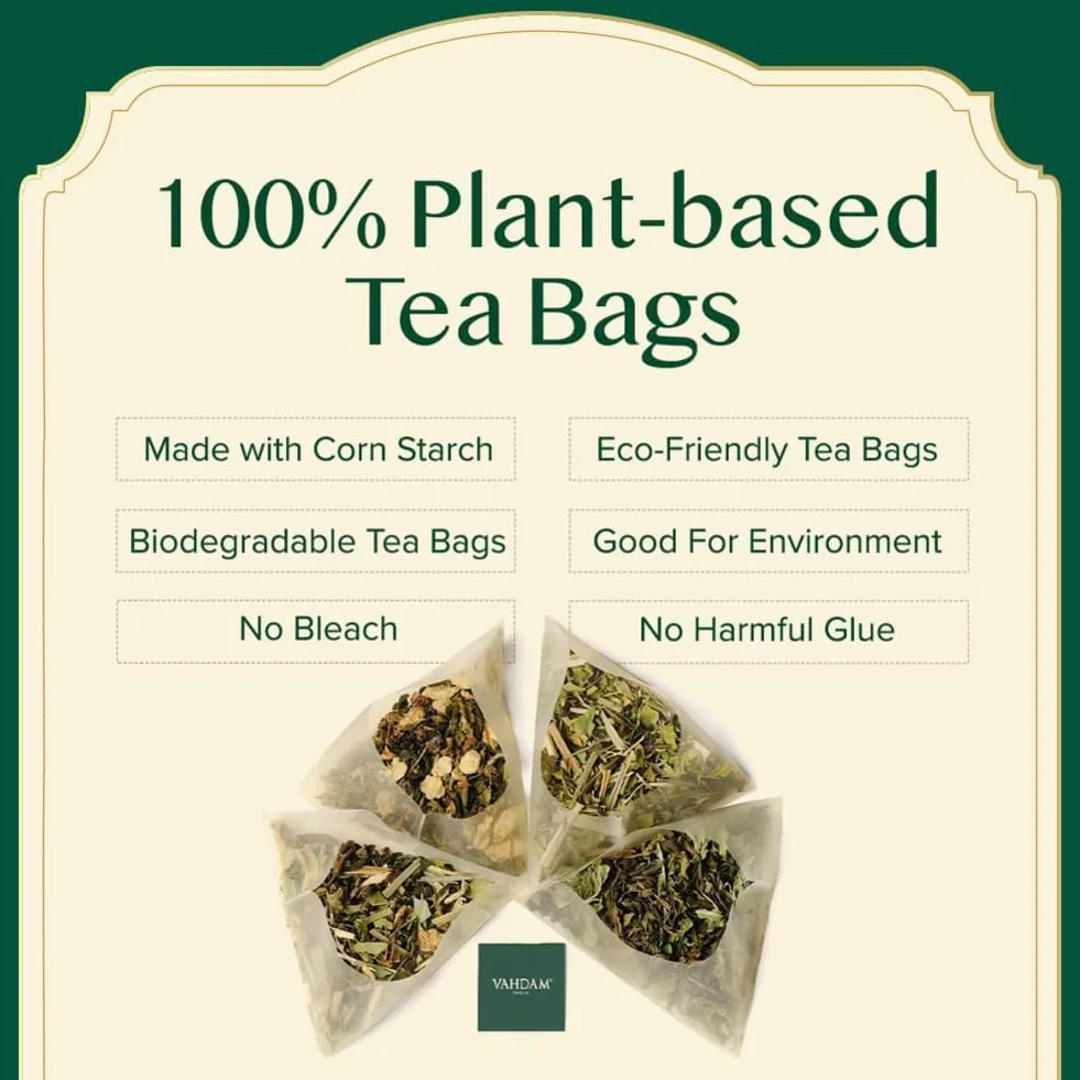 VAHDAM Caja de Regalo de Té Surtida 20 Sabores 40 Bolsas Verde Hierbas Negro Chai