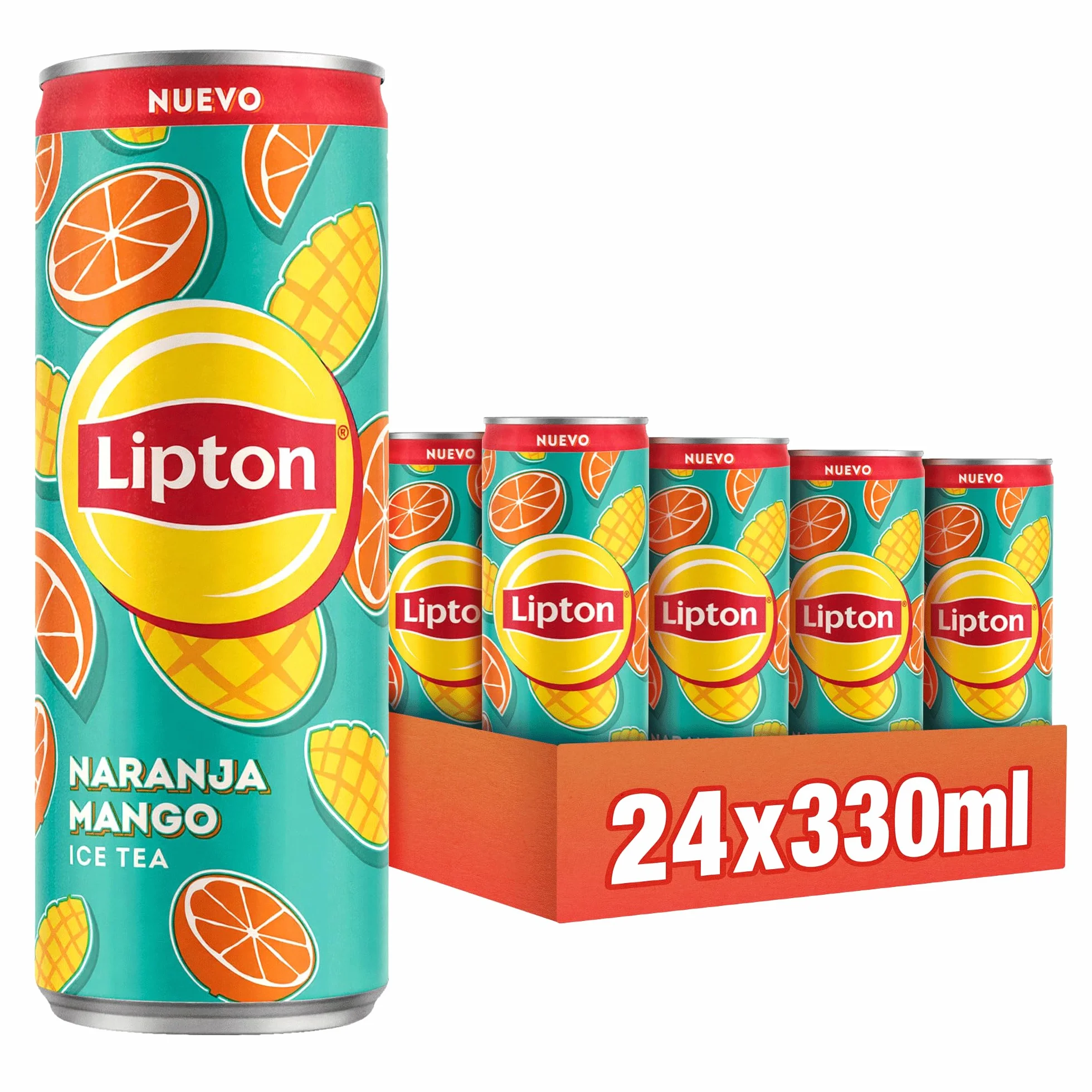 Lipton Ice Tea Naranja Mango Lata 330 ml Bebida Refrescante de Té Negro