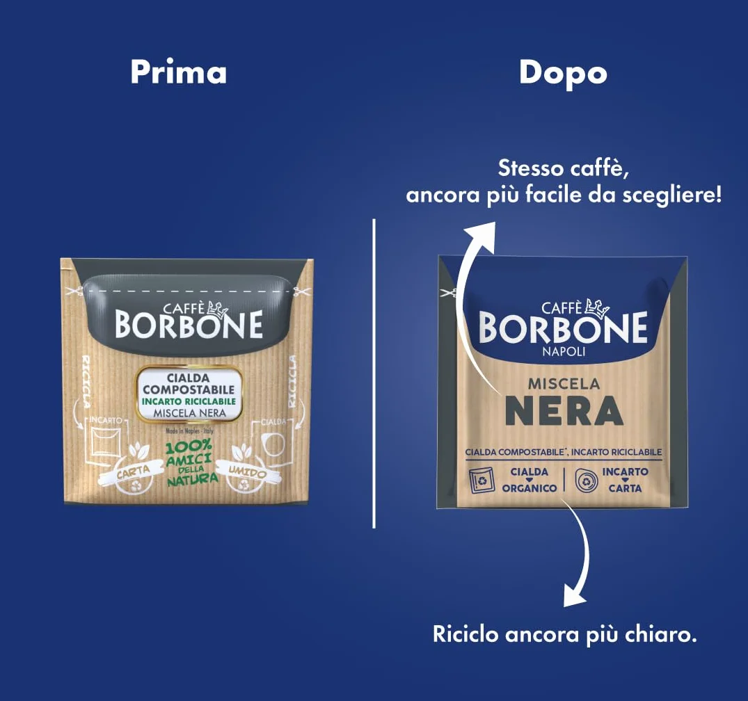 Caffè Borbone Cápsulas Compostables, Mezcla de Café Negra - 150 Cápsulas - Compatibles con el Sistema ESE Cápsulas de Papel de 44 mm