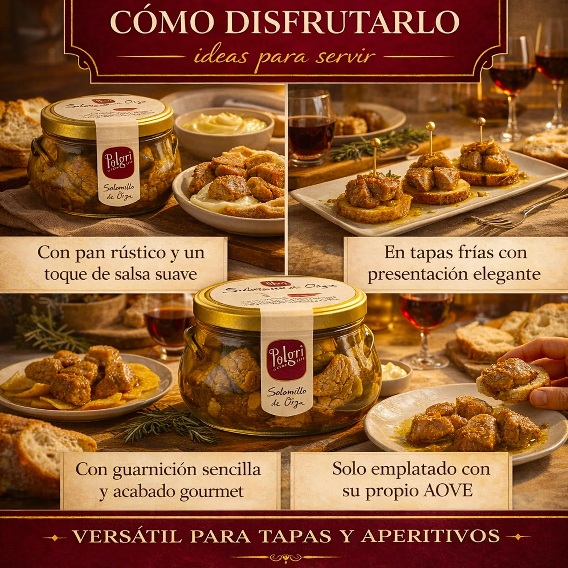 POLGRI Solomillo de Orza Lomo de Orza Conserva Gourmet de Cerdo en AOVE 850 ml Receta Manchega Tradicional