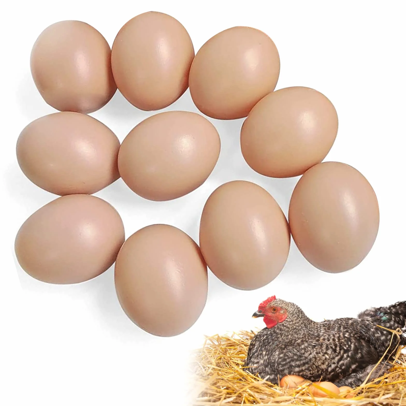 Huevos Falsos para Gallinas 10pcs Plástico Artificiales Decoración
