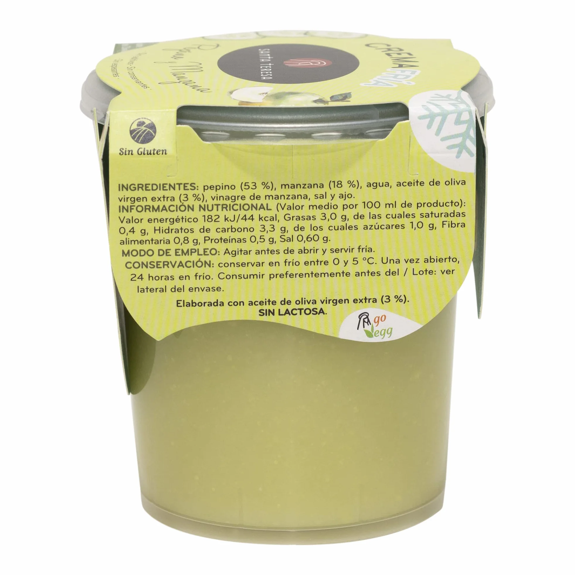 Santa Teresa - Pack de 6 Cremas Frías de Pepino y Manzana. 2.400ml
