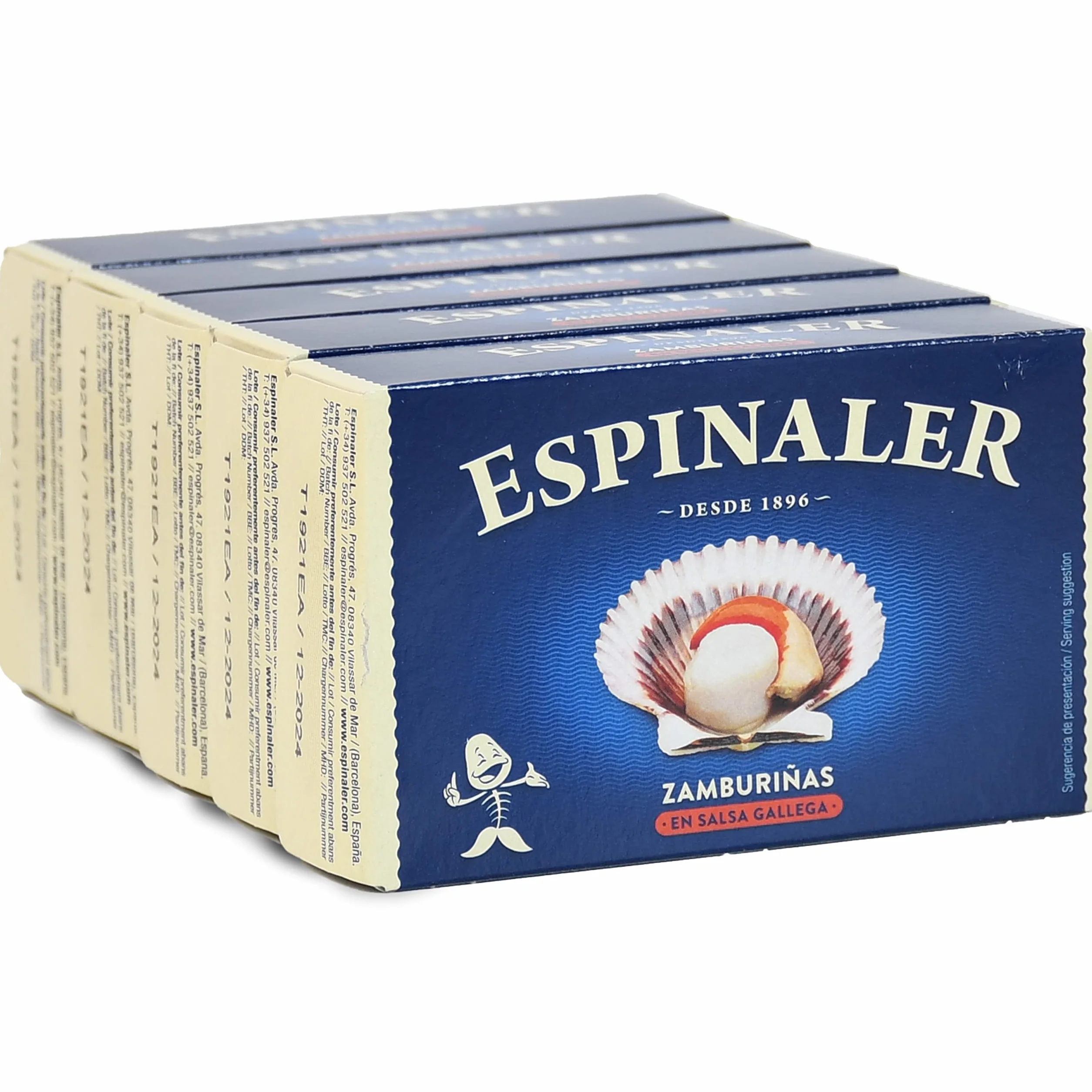 Espinaler Zamburiñas en salsa de vieira Pack 5 latas Conservas Gourmet