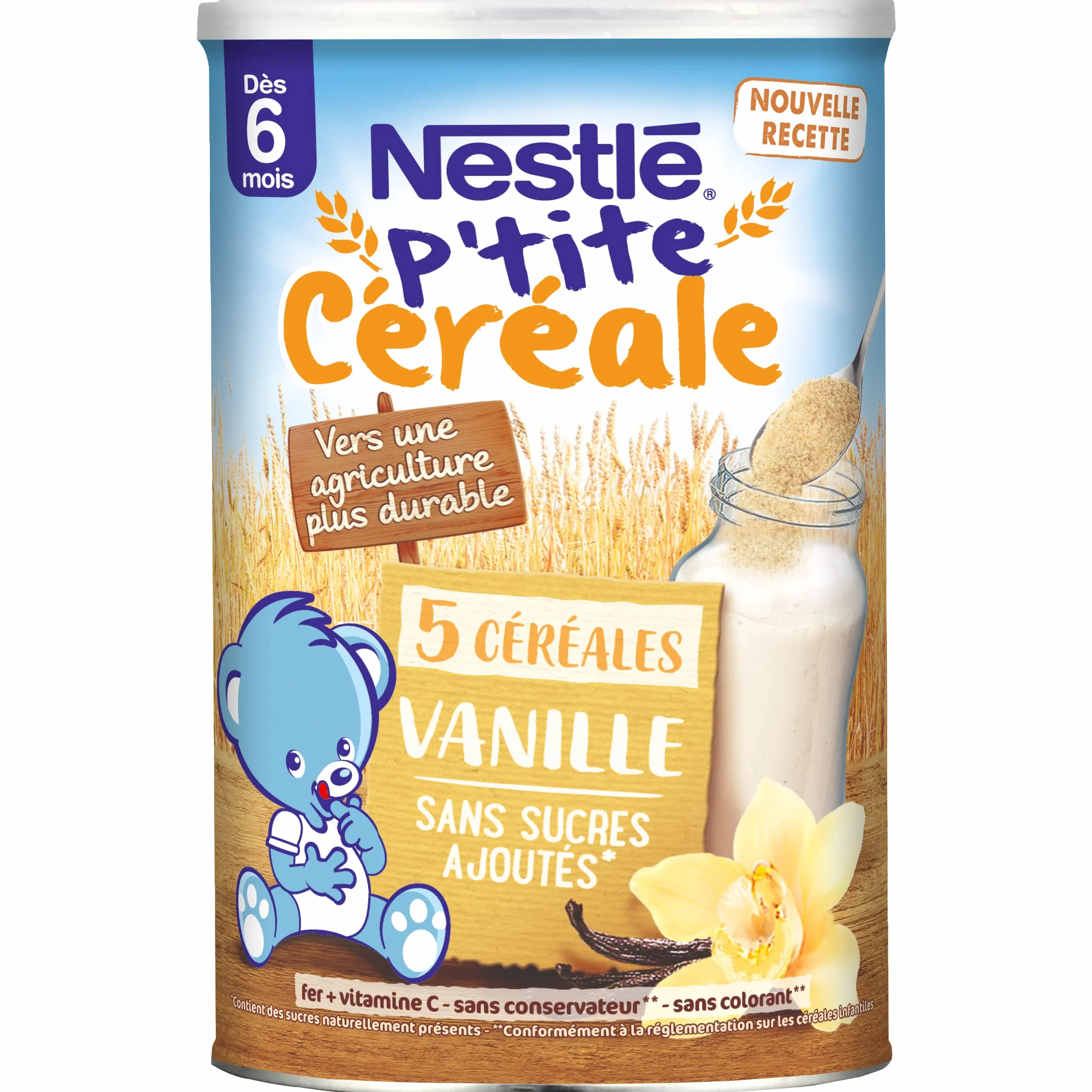 Nestlé Bébé P'tite cereales secos vainilla – a partir de 6 meses – Caja de 415 g
