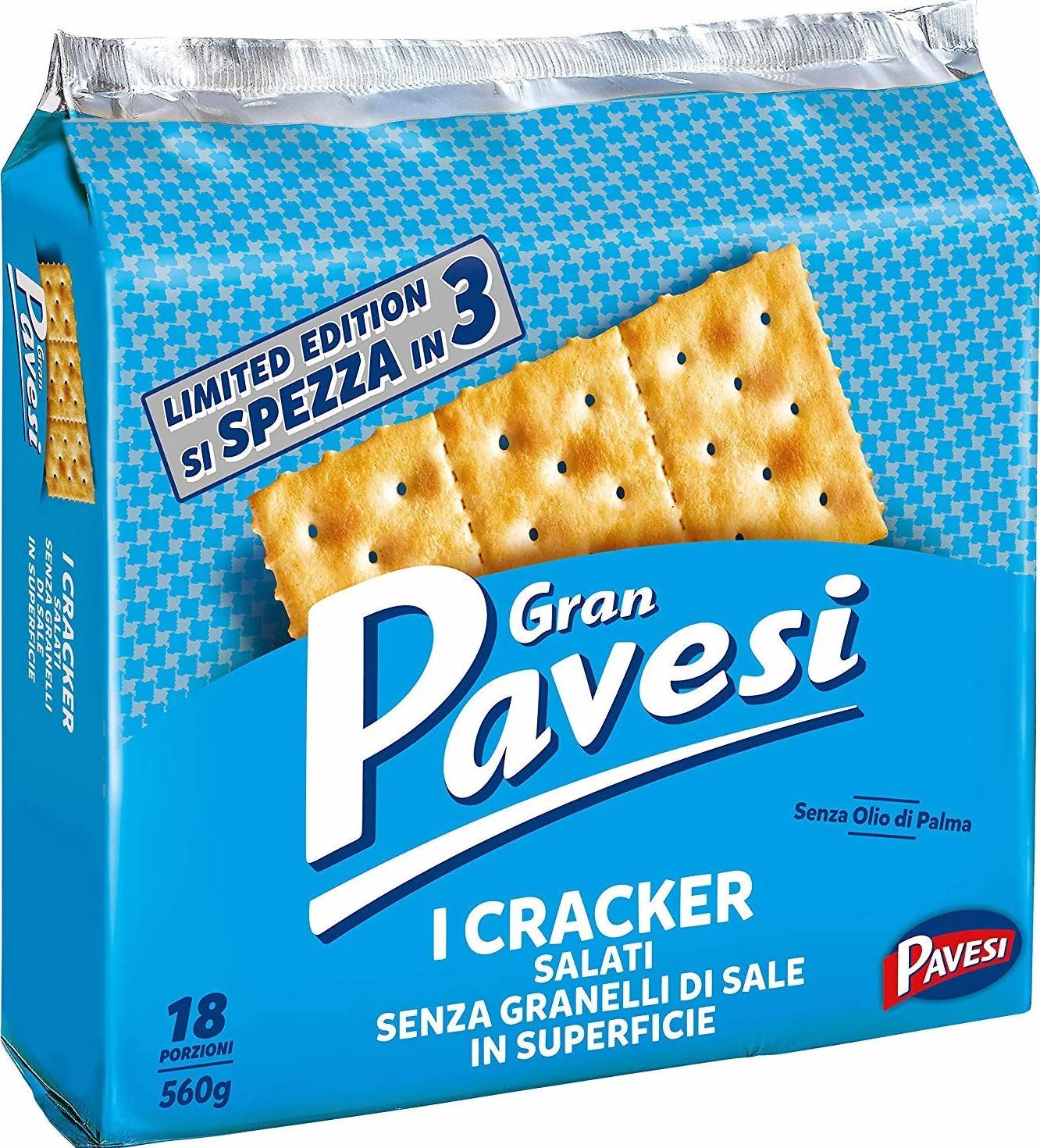 6x Gran Pavesi Crackers 560g No Salt!
