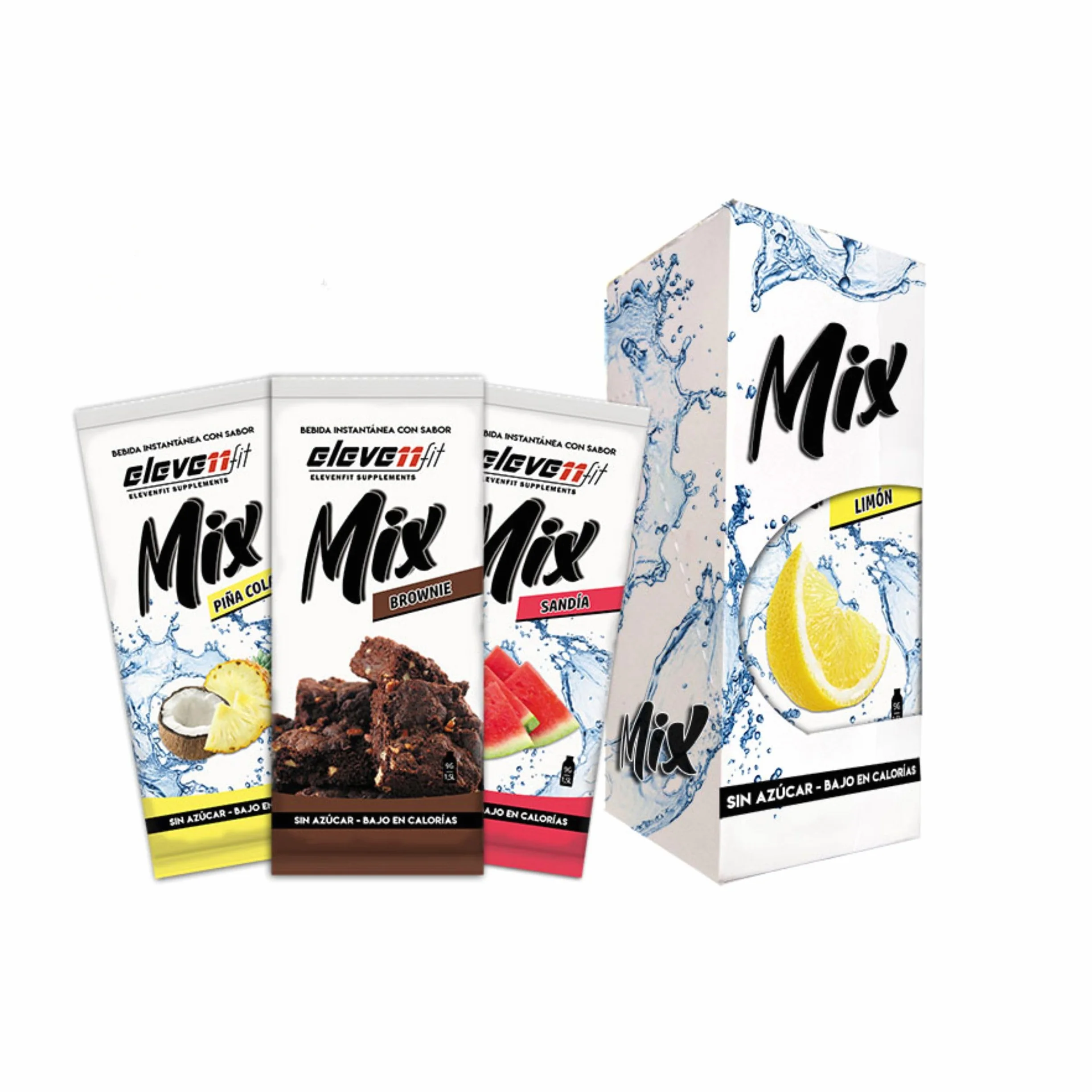 Eleven Fit Bebidas Instantáneas sin Azúcar Mix - Sobres 9g Paquete de 48