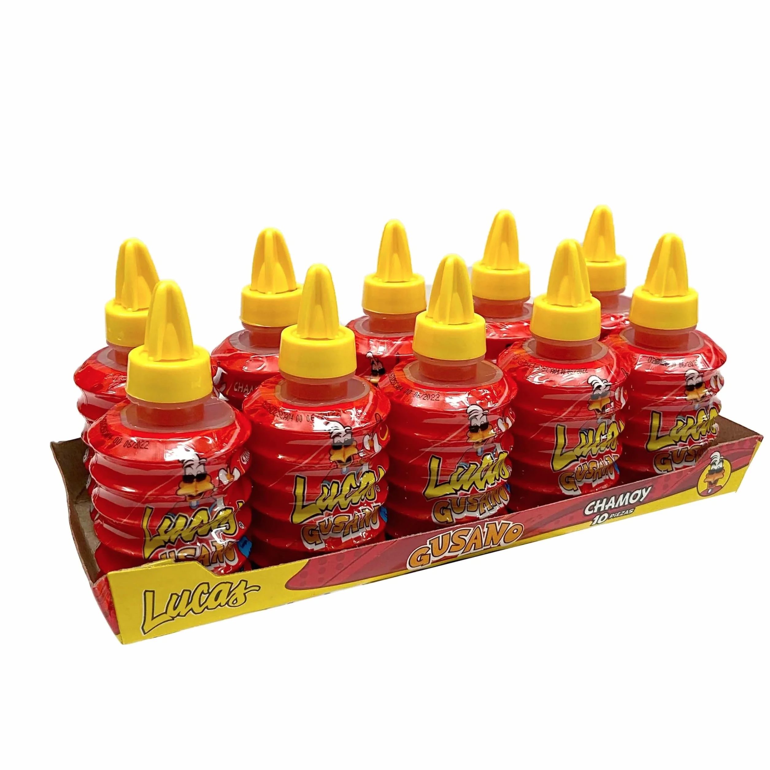 Lucas Gusano, Chamoy Flavor Hot Liquid Candy, 1.27oz, 10-Count