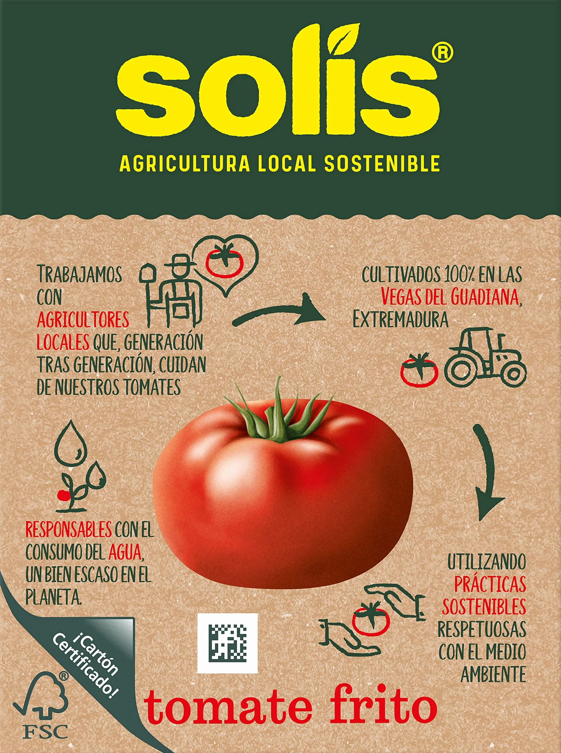 SOLÍS Tomate Frito Estilo Casero Brick - Pack de 12 x 350g - Tomate sin gluten