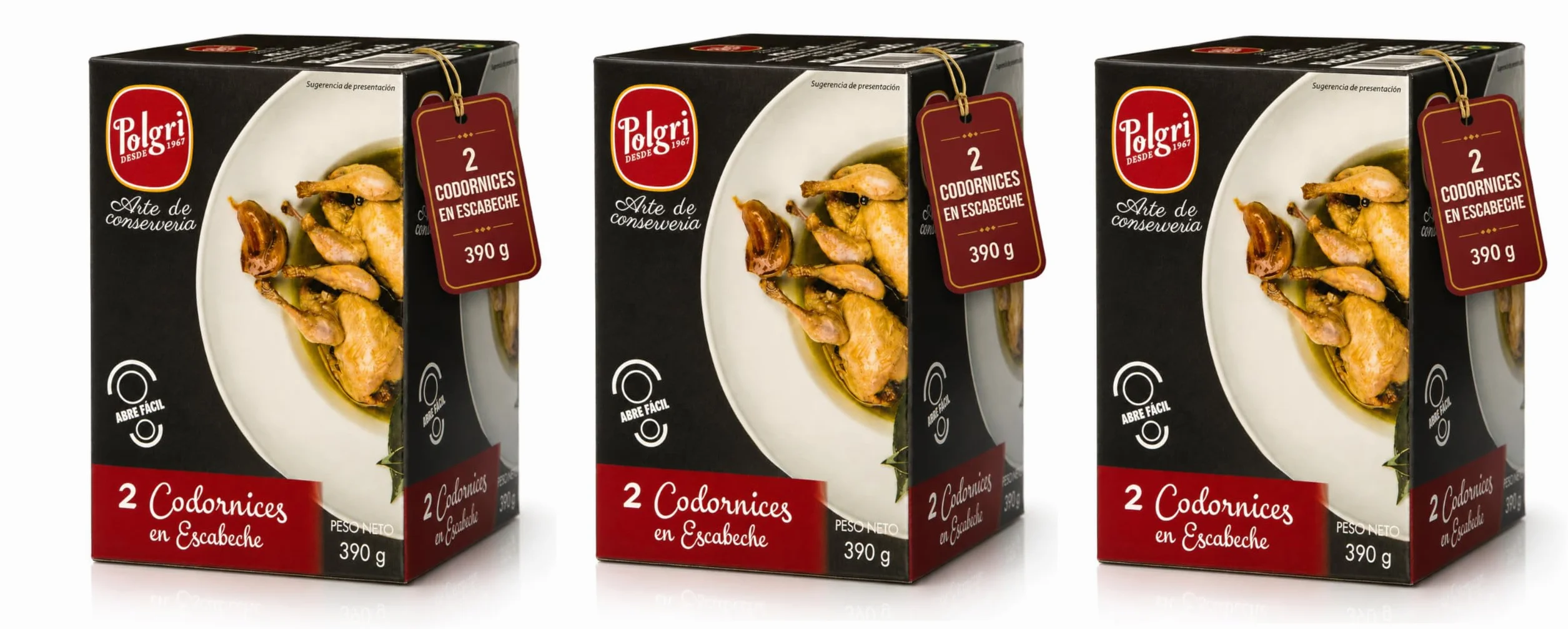 POLGRI Codornices en Escabeche 3 latas 390 gr Conserva Gourmet Carne de Caza Aperitivo Premium