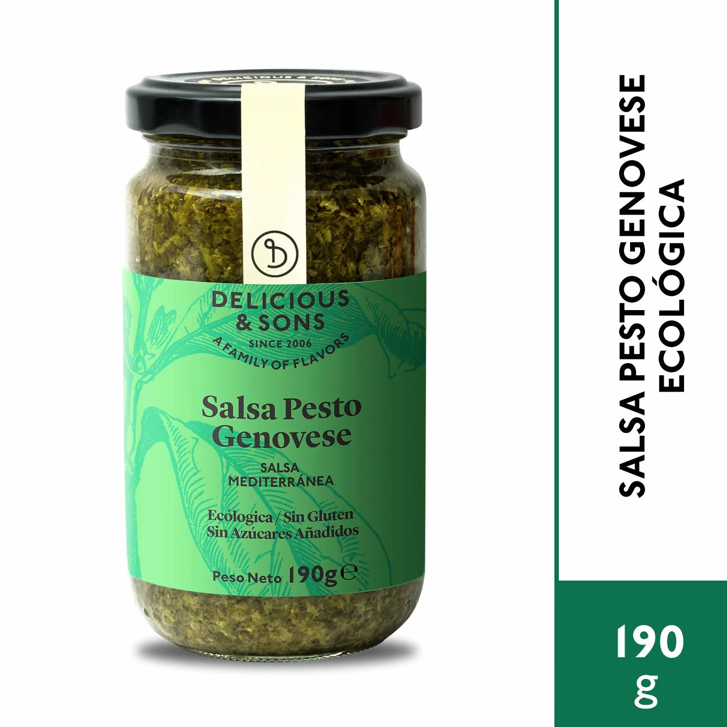Delicious & Sons Salsa Pesto Genovese Italiana Ecológica 190g