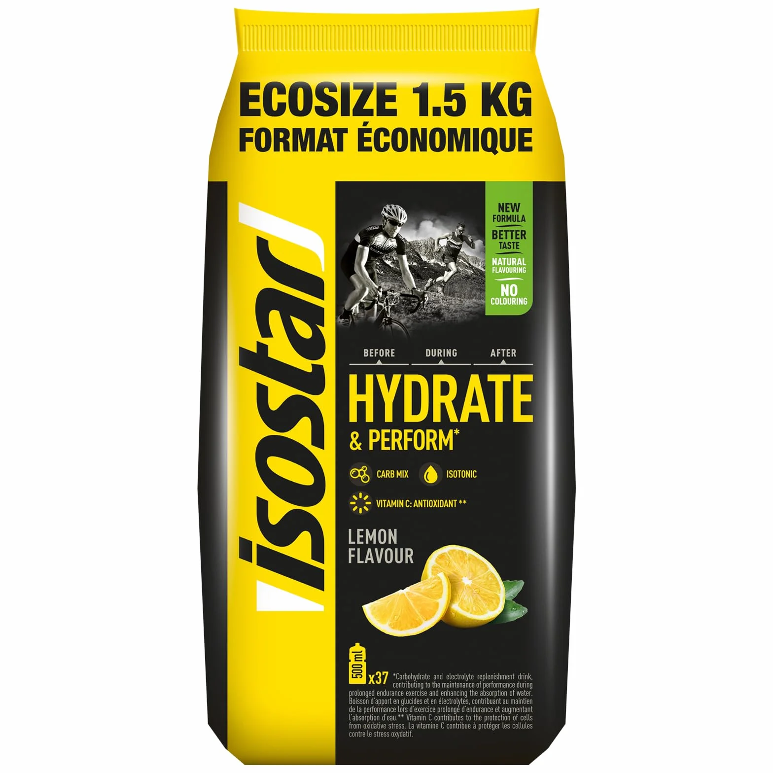 Isostar Hydrate & Perform 1.5 kg Bebida Electrolítica Isotónica Sabor Limón 37 raciones