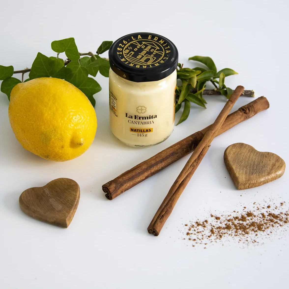 LA ERMITA Natillas Postre Lácteo Cremoso con Yema de Huevo Canela y Limón Sin Gluten 145 g Pack 6