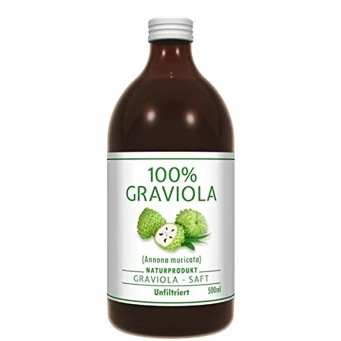 Zumo de Guanábana 500 ml - Sin Filtrar, Vegano, Hecho de Puré de Graviola 100%