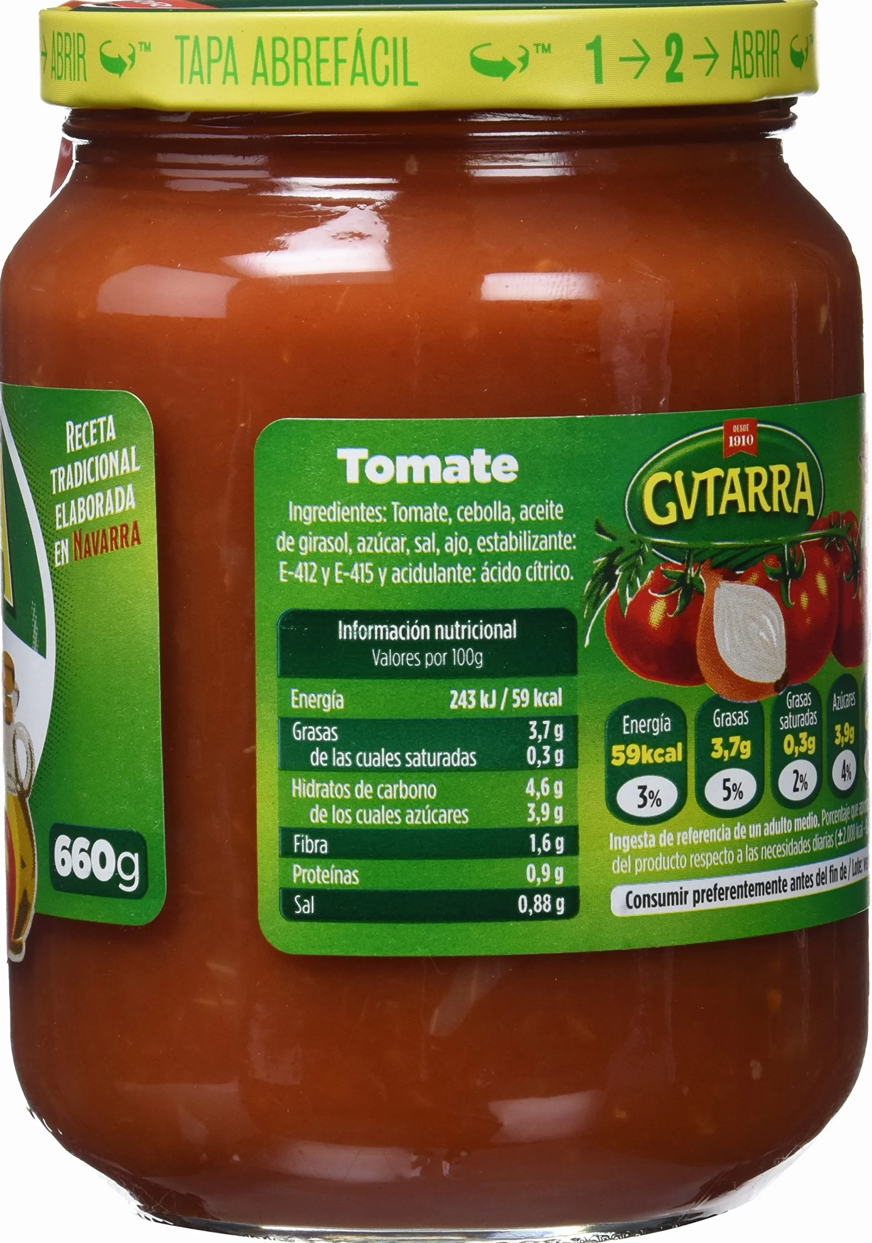 Gvtarra Tomate - Paquete de 6 x 660 gr