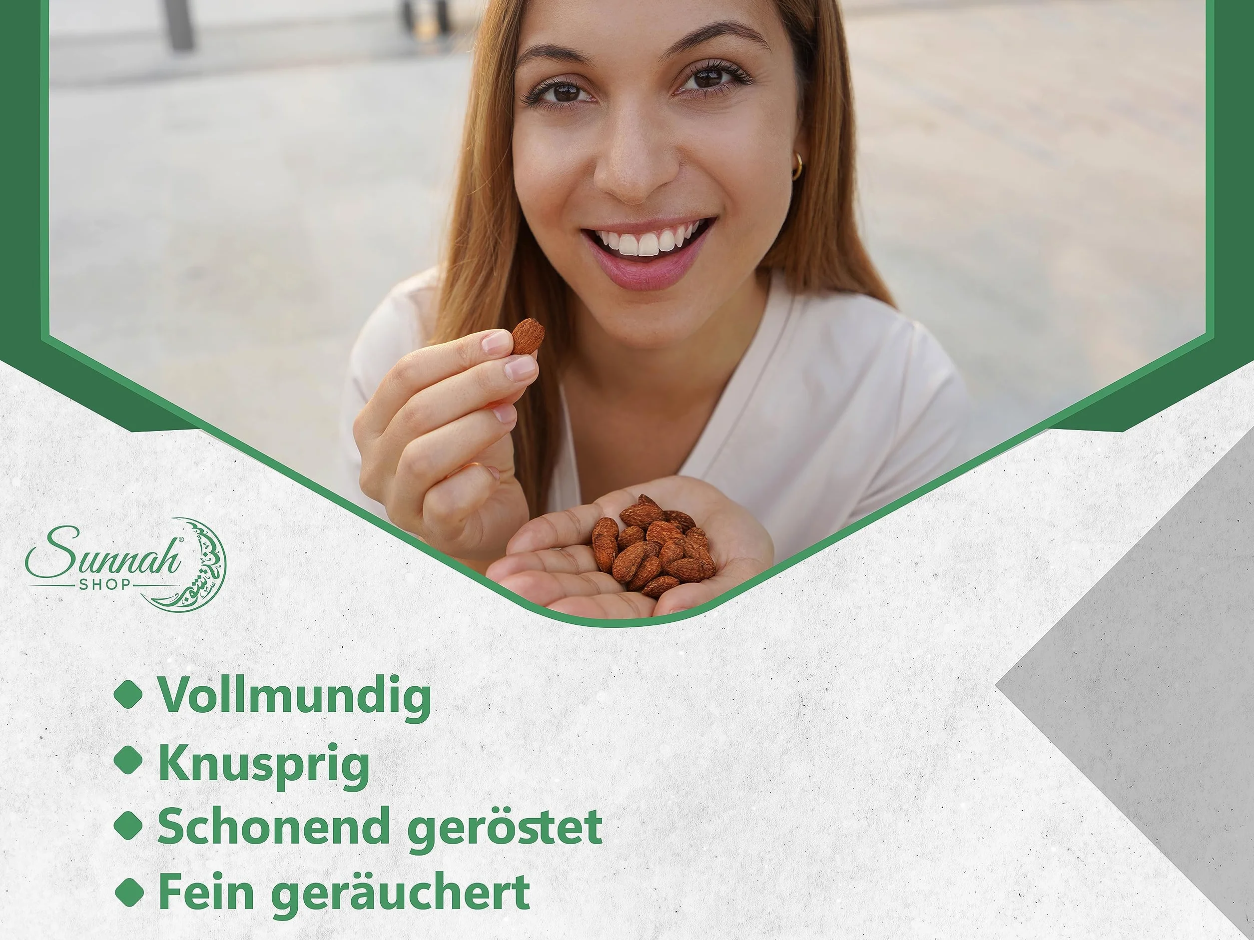 Almendras ahumadas Sunnah Shop® 1KG BBQ asadas, ahumadas y saladas | Almendras crujientes con un abundante aroma ahumado | proteína vegana | Almendras ahumadas Almendra tostada y salada