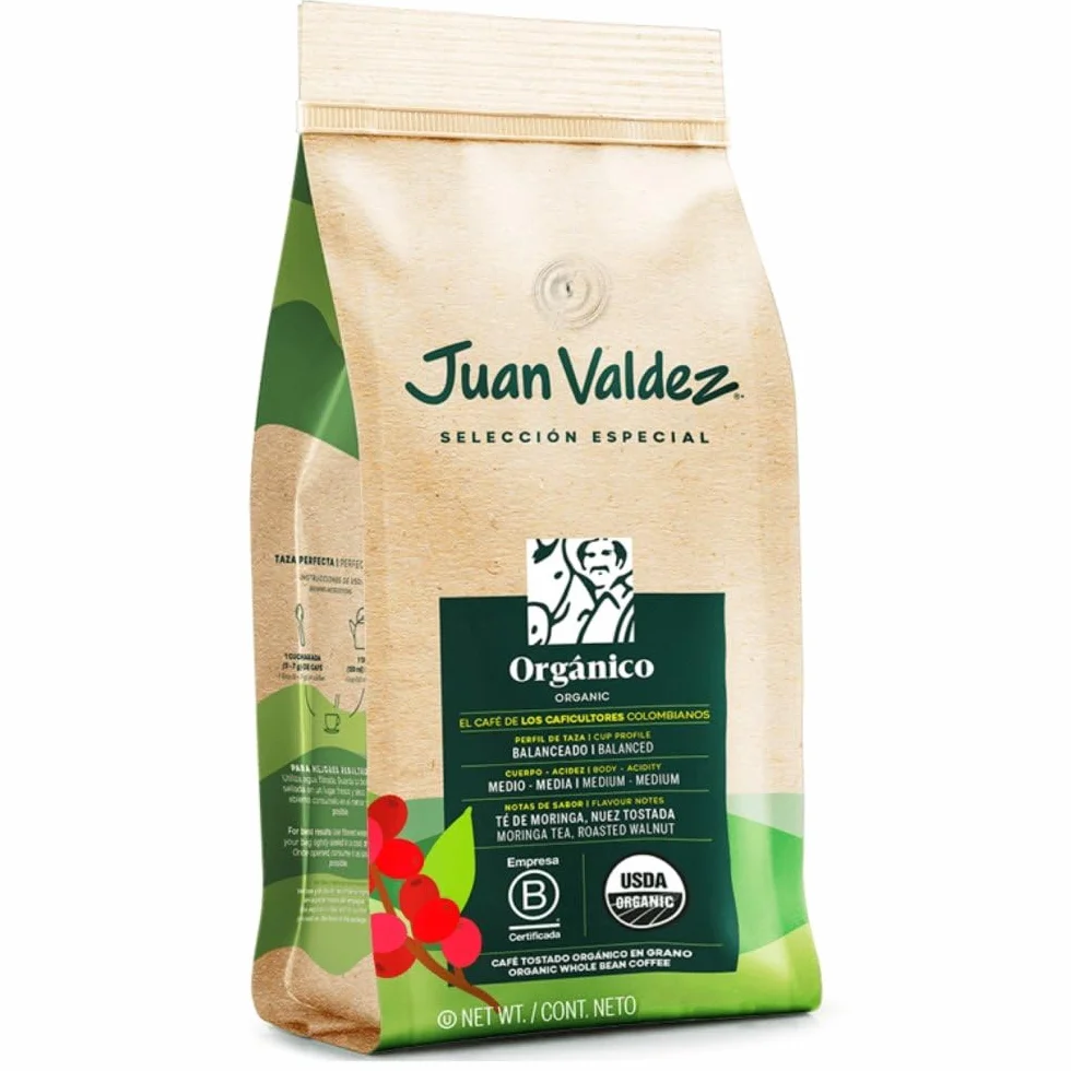 Juan Valdez Café Colombiano Órganico Equilibrado Gourmet Grano Entero 1KG