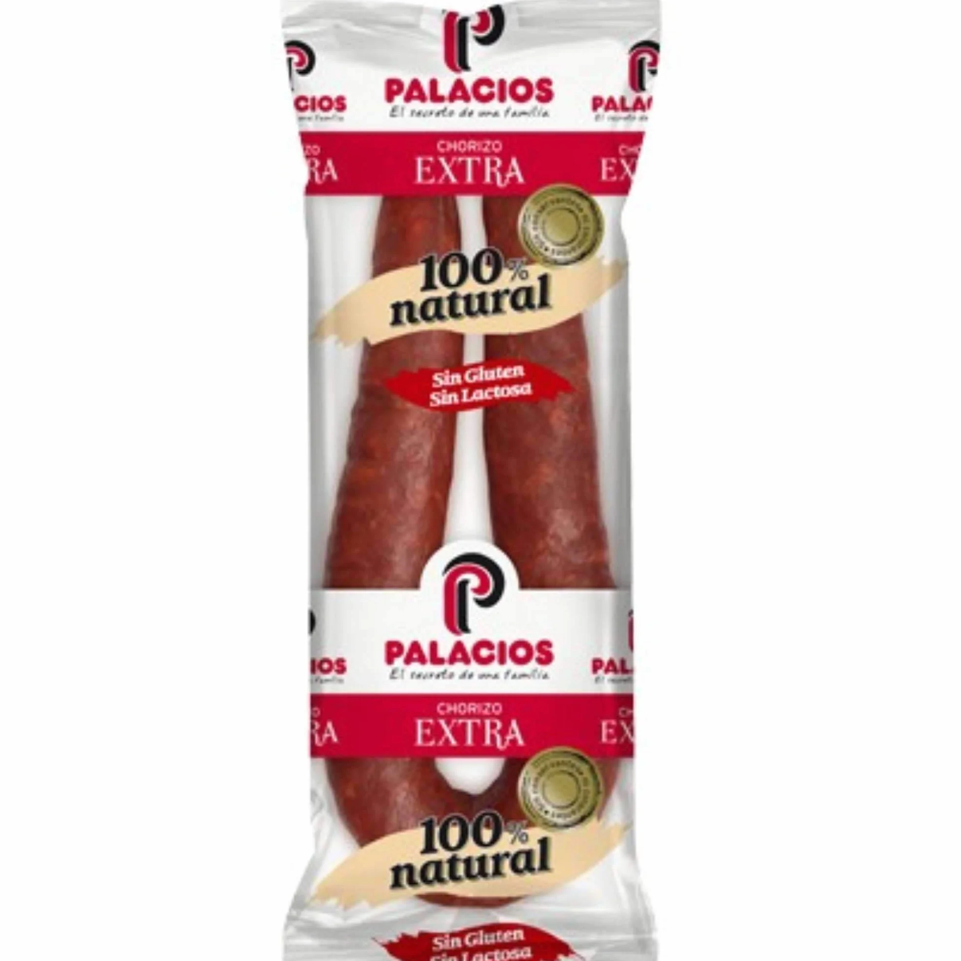 Chorizo Palacios Dulce Extra -Peso Aproximado 300 gramos Unidad - Chorizo Riojano - Sin Gluten Sin Lactosa (Lote 2 Chorizos Dulces)