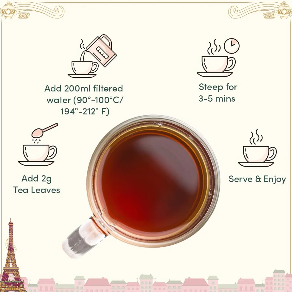 VAHDAM Weekend In Paris Caja De Regalo De Té Surtido 9 Infusiones Té Chai Y Tés Negros Sin Gluten Sin OGM