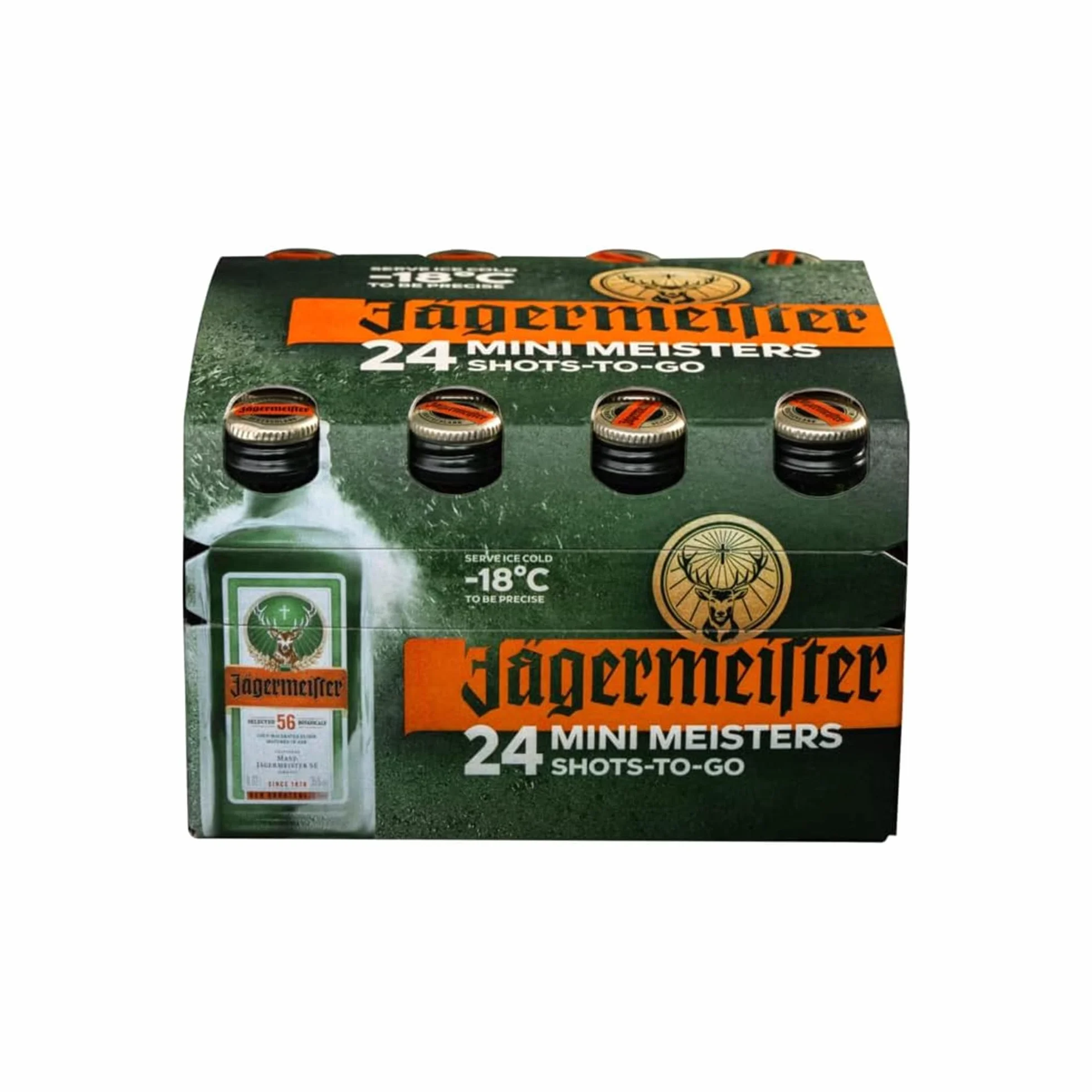 JÄGERMEISTER - Licor de Hierbas Pack 24 x 20 ml, con 56 Ingredientes Naturales