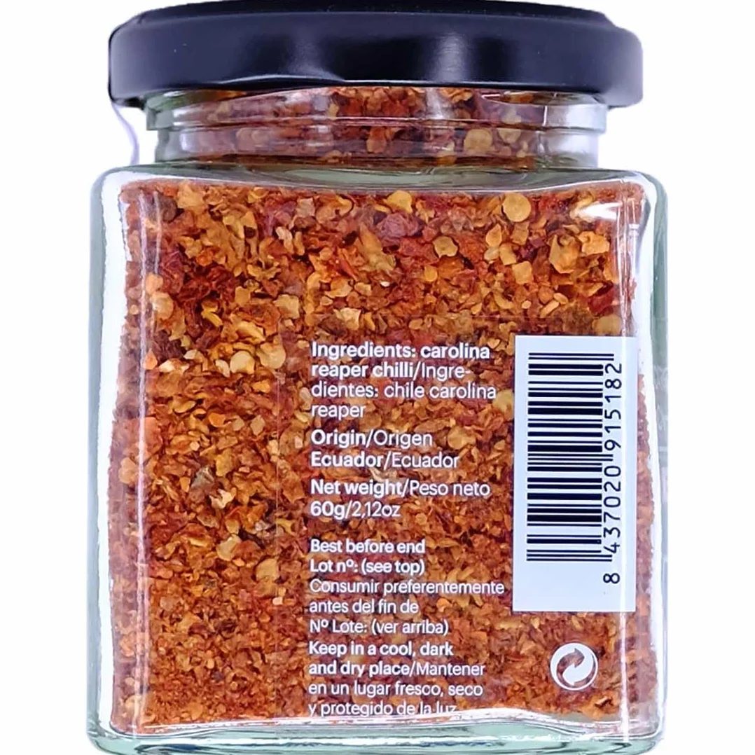 DAMUNE Carolina Reaper Escamas 60g Chile más Picante del Mundo