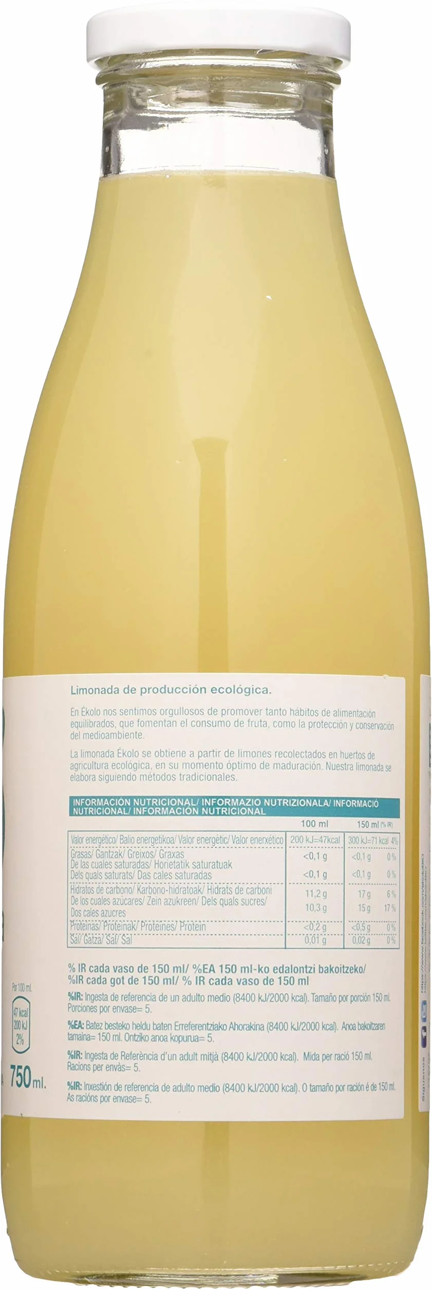 Ekolo Limonada Con Agave Ecológica 6 Botellas x 750Ml