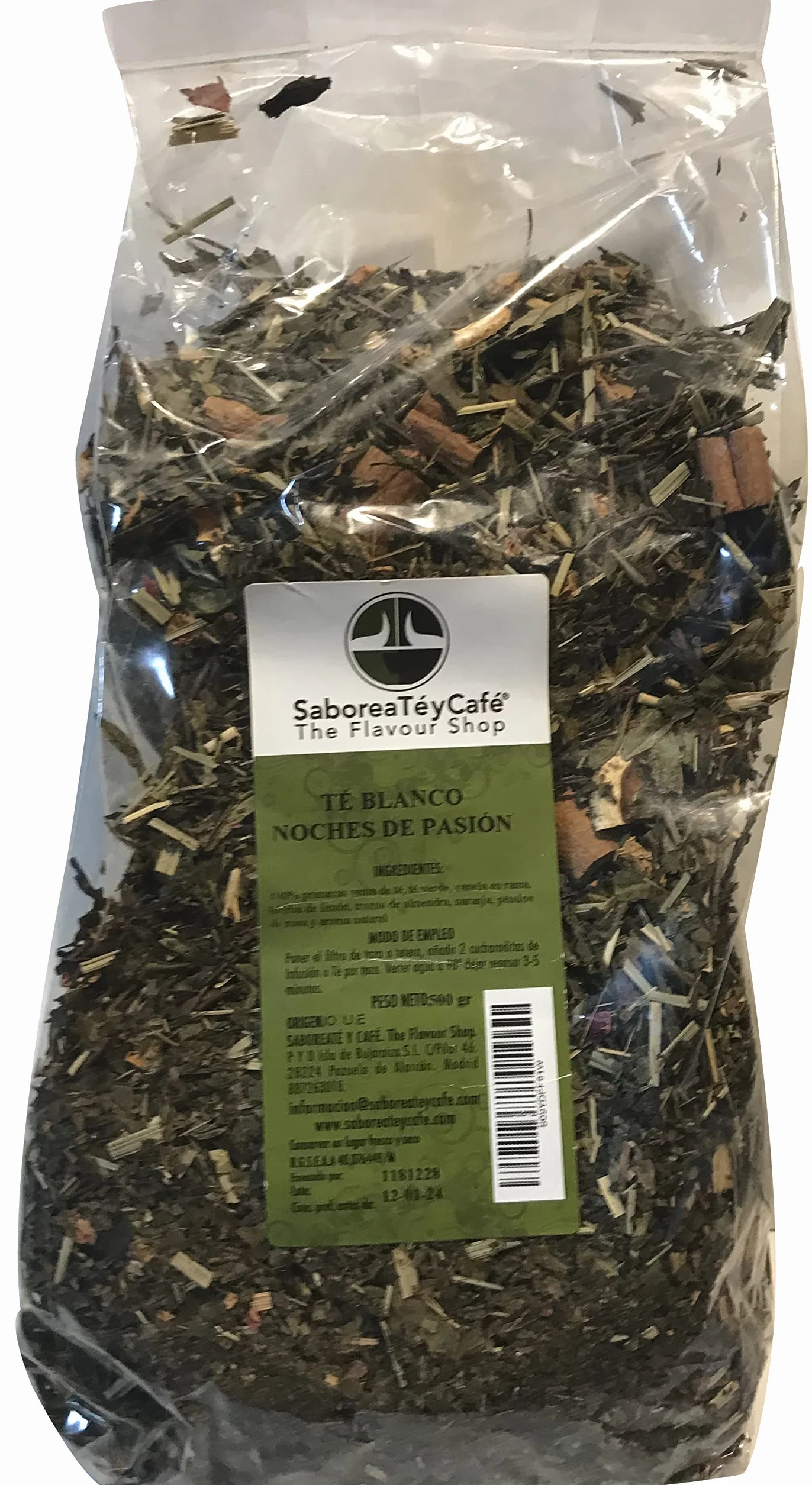 THE FLAVOUR SHOP Té Blanco Pai Mu Tan Noches de Pasión a Granel 500 gr