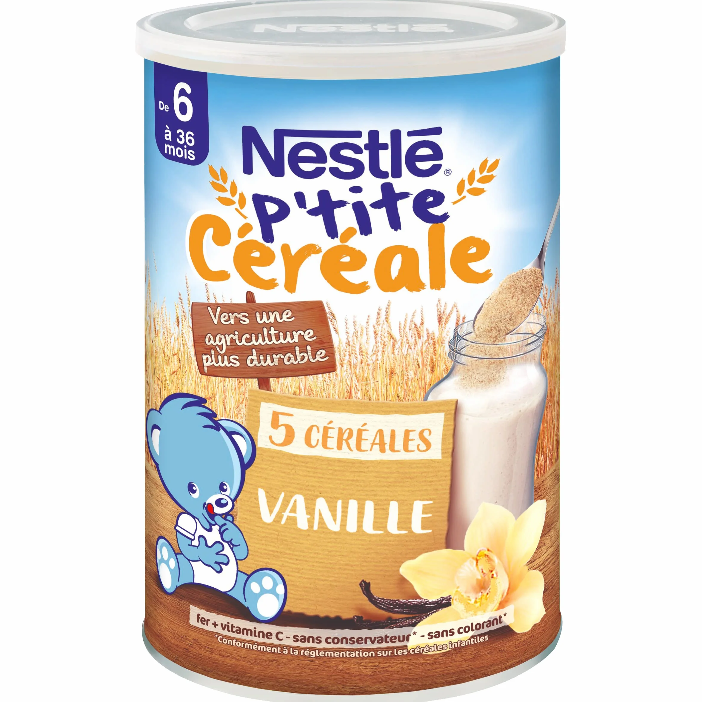 Nestlé Bébé P'tite cereales secos vainilla – a partir de 6 meses – Caja de 415 g