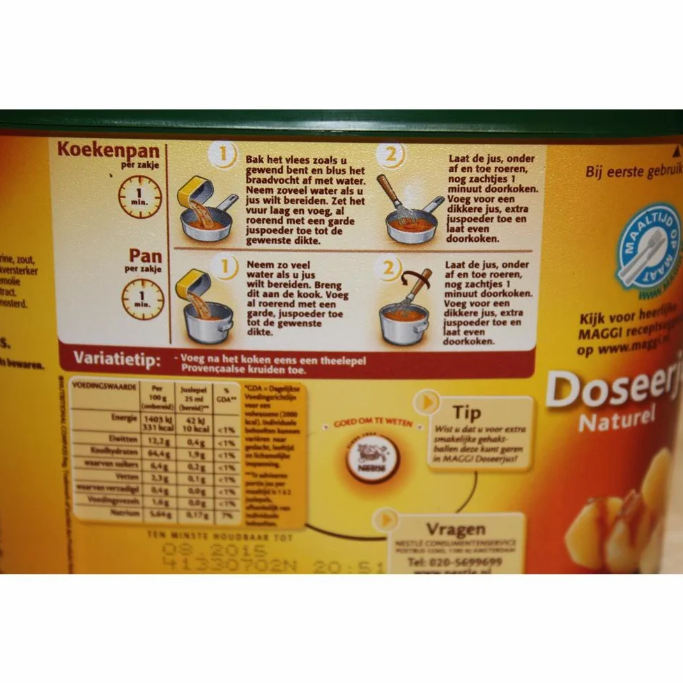 Maggi Mezcla de Polvo de Salsa Natural Dispensable 180g