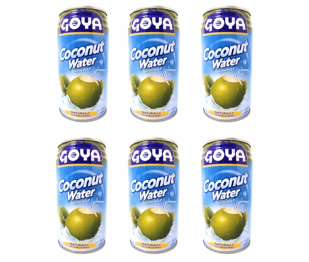 Goya Agua de coco con pulpa (paquete de 6, total de 70.8 fl.oz)