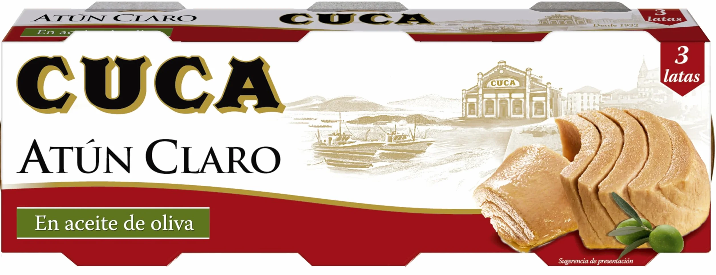 Cuca Atún claro en aceite de oliva, pack de 4 estuches de 3 latas de 65gr