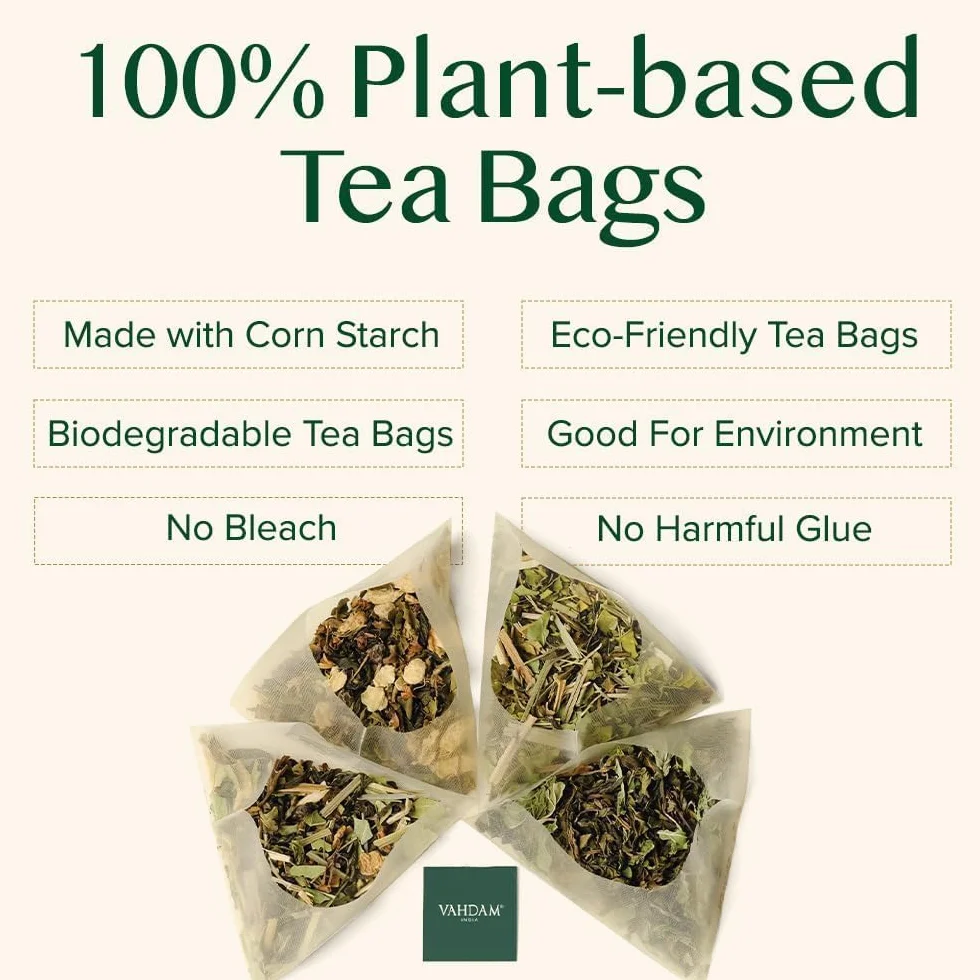 VAHDAM Té Chai de Canela Dulce | 100 Bolsitas Piramidales | Mezcla de Té Negro Assam con Canela y Cardamomo | Sabor Chai Especiado | Sellado al Vacío para Frescura