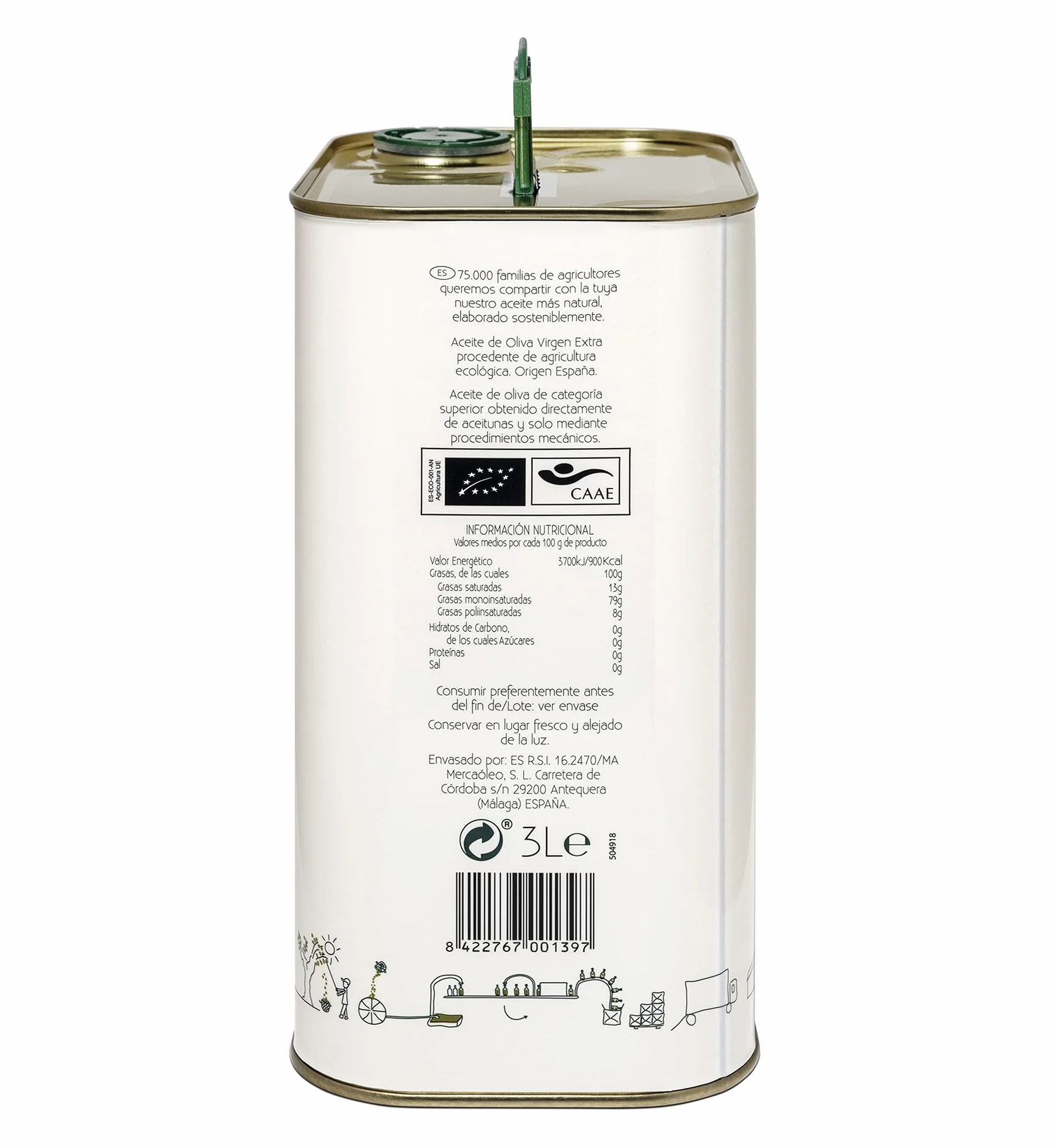 DCOOP Aceite De Oliva Virgen Extra Ecológico Coupage Premium Bio Lata 3L