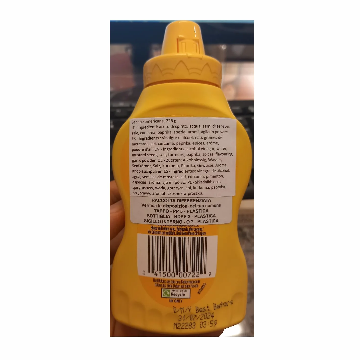 Senape estadounidense de CMC French | Ideale de mostaza americana por hot dog y fritte de patatine | mostaza gialla 2 confezioni da 226 g