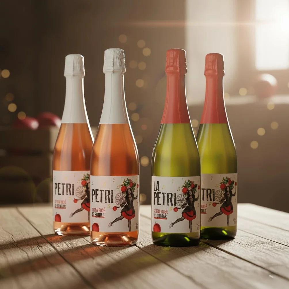 Petri Bubble Selection – Pack Regalo de 4 Sidras Artesanas Refrescantes La Petri & Petri Rosé | 4,8% vol. | Vegana y Sin Gluten | Ideal para Aperitivos, Brindis y Experiencias Gourmet