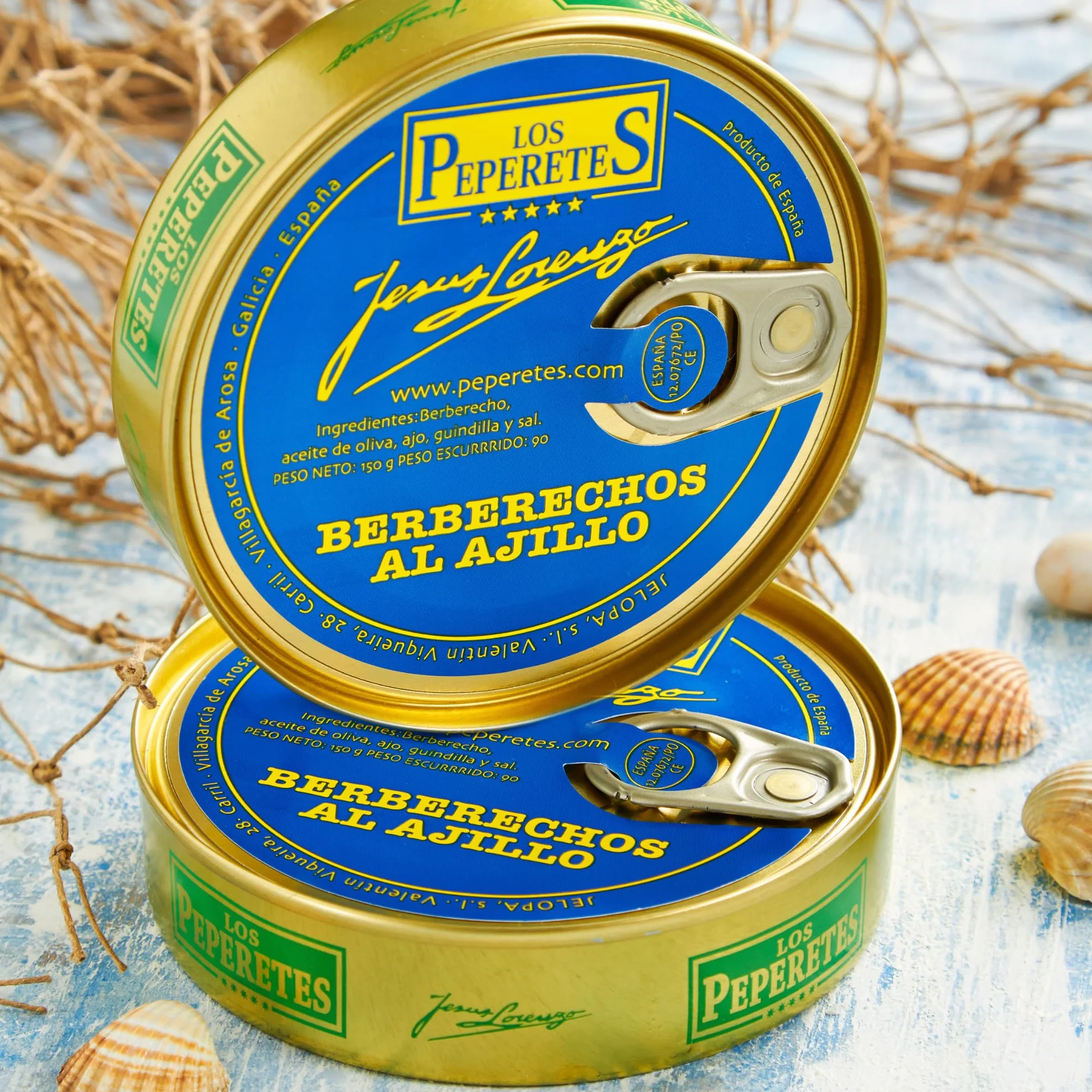 LOS PEPERETES Berberechos al Ajillo 120 g Conserva Premium Aceite de Oliva Ajo Guindilla