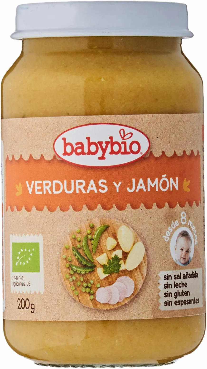Babybio Potito Verduras Y Jamon 200 Gr 200 Gramos - Linea Menu Tradicion - 400 g