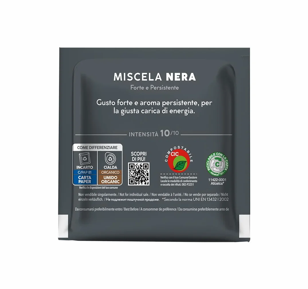Caffè Borbone Cápsulas Compostables, Mezcla de Café Negra - 150 Cápsulas - Compatibles con el Sistema ESE Cápsulas de Papel de 44 mm