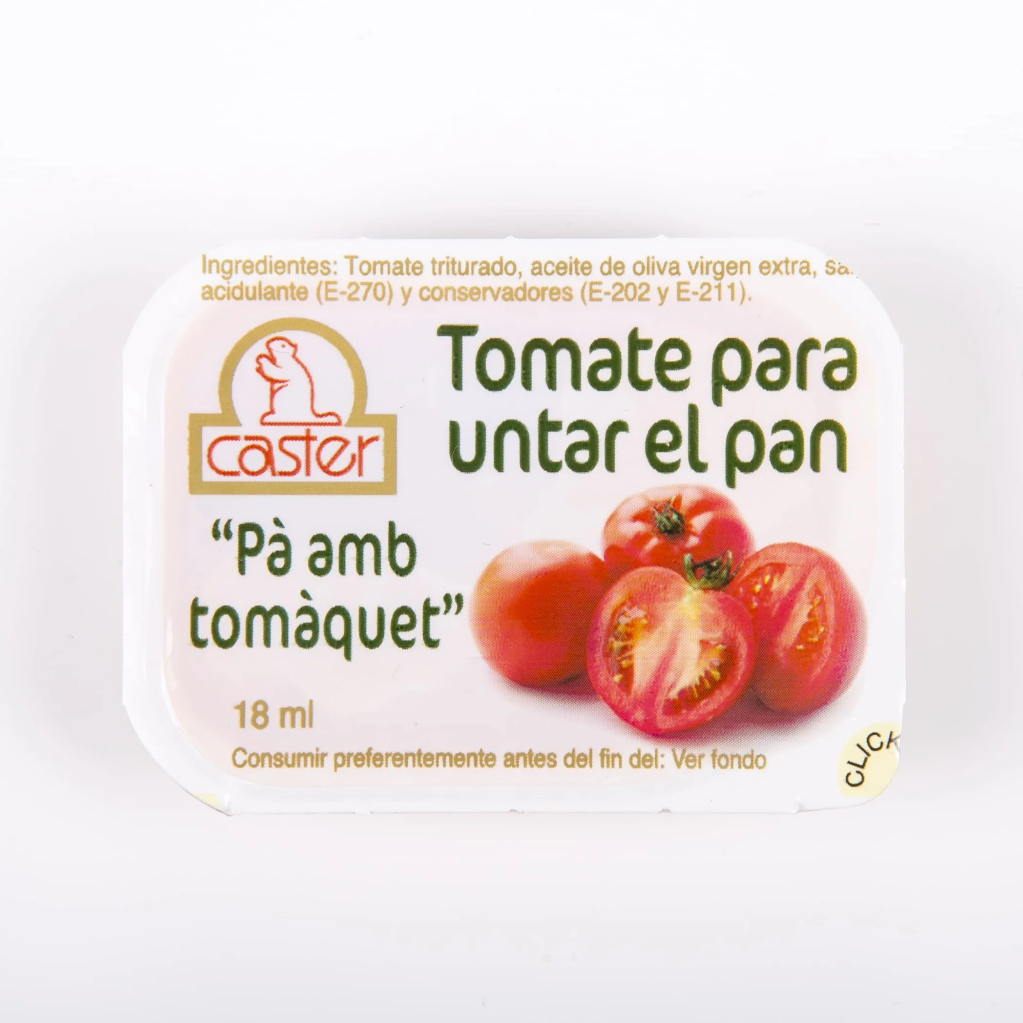 Tomate Natural Triturado Monodosis 144 Tarrinas 18gr Aceite Oliva Virgen Extra