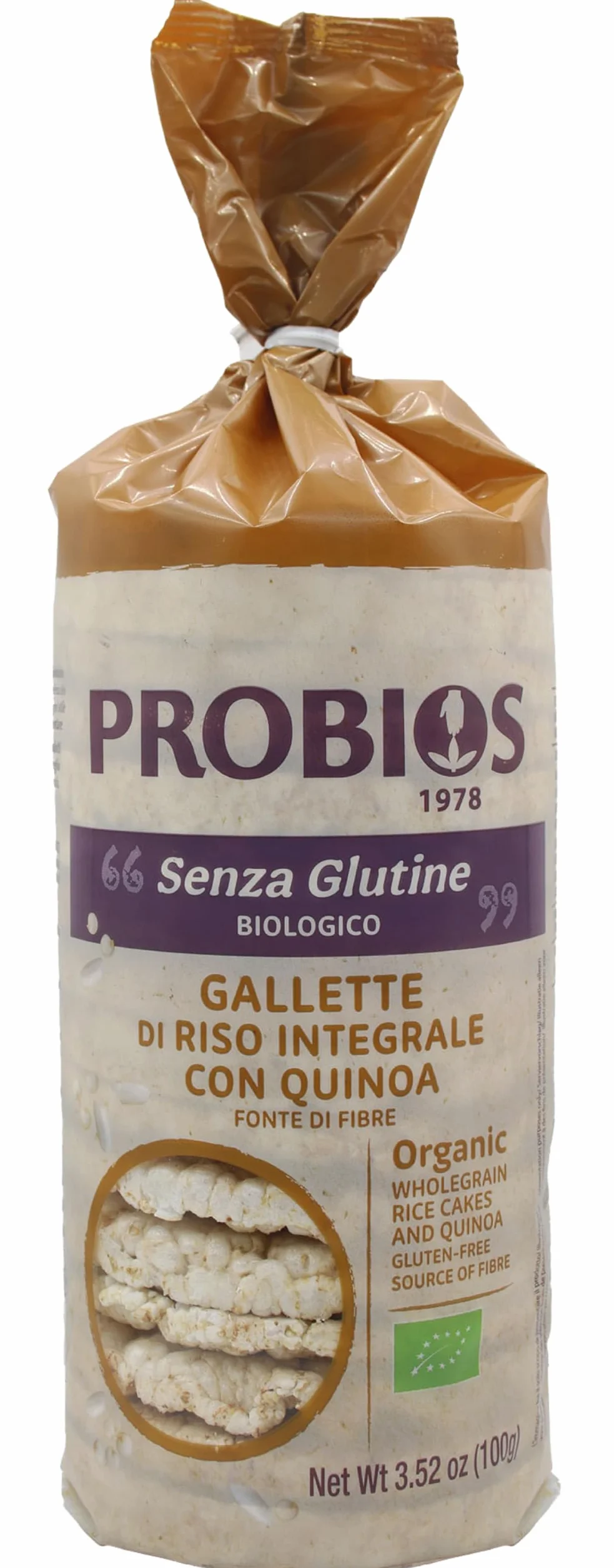Probios Rice&Rice Galletas de Arroz con Quinua - Paquete de 12 x 100 gr - Total: 1200 gr