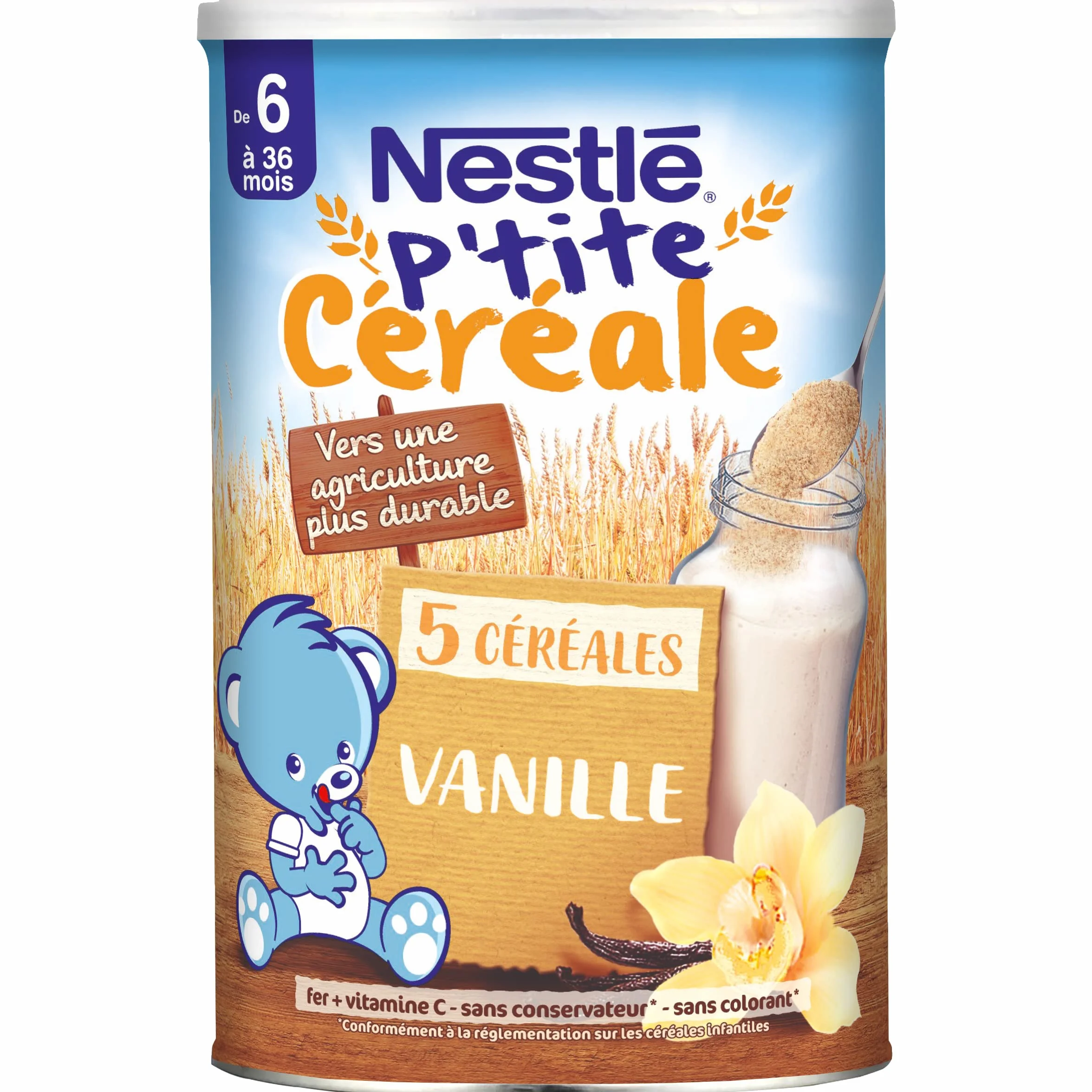 Nestlé Bébé P'tite cereales secos vainilla – a partir de 6 meses – Caja de 415 g