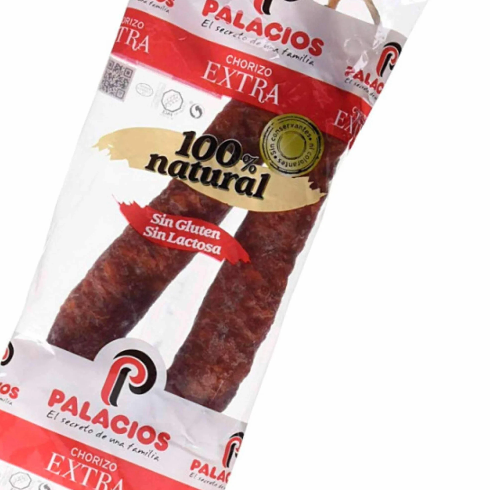 Chorizo Palacios Dulce Extra -Peso Aproximado 300 gramos Unidad - Chorizo Riojano - Sin Gluten Sin Lactosa (Lote 2 Chorizos Dulces)