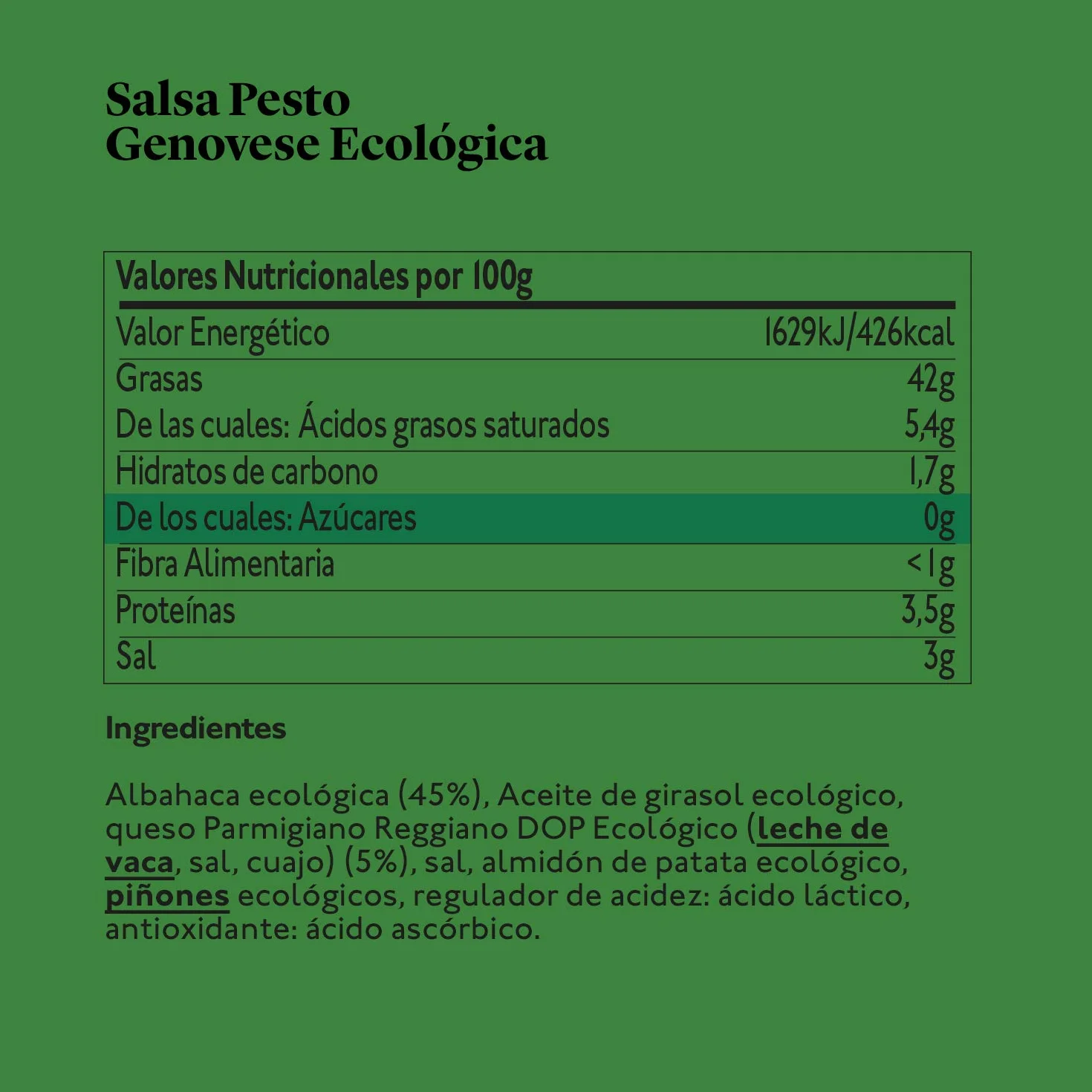 Delicious & Sons Salsa Pesto Genovese Italiana Ecológica 190g